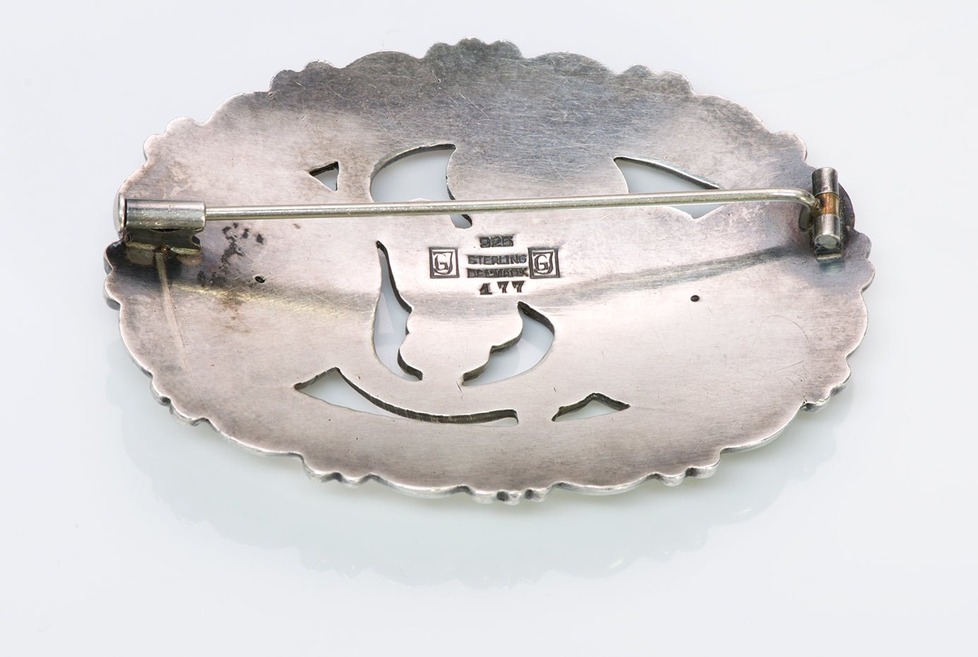 Early Georg Jensen Silver Grapevine Pin Brooch 177