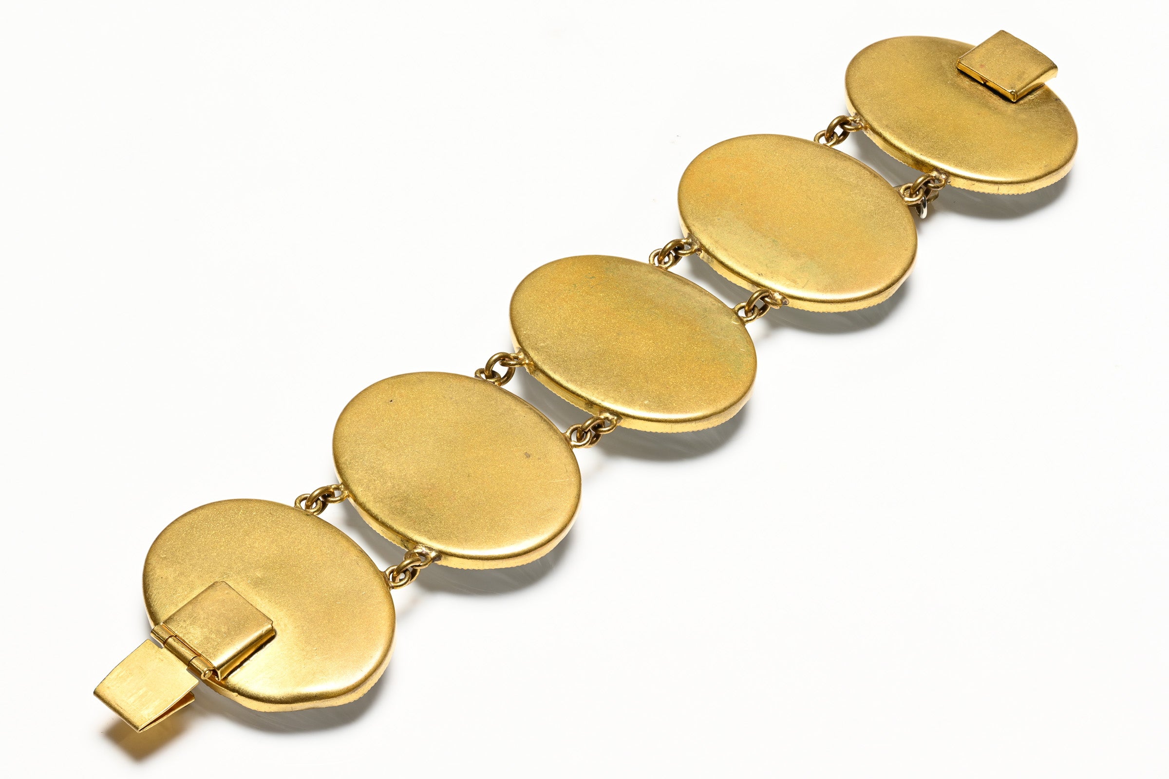 Vintage Yves Saint Laurent YSL Paris Wide Clear Glass Cabochon Bracelet