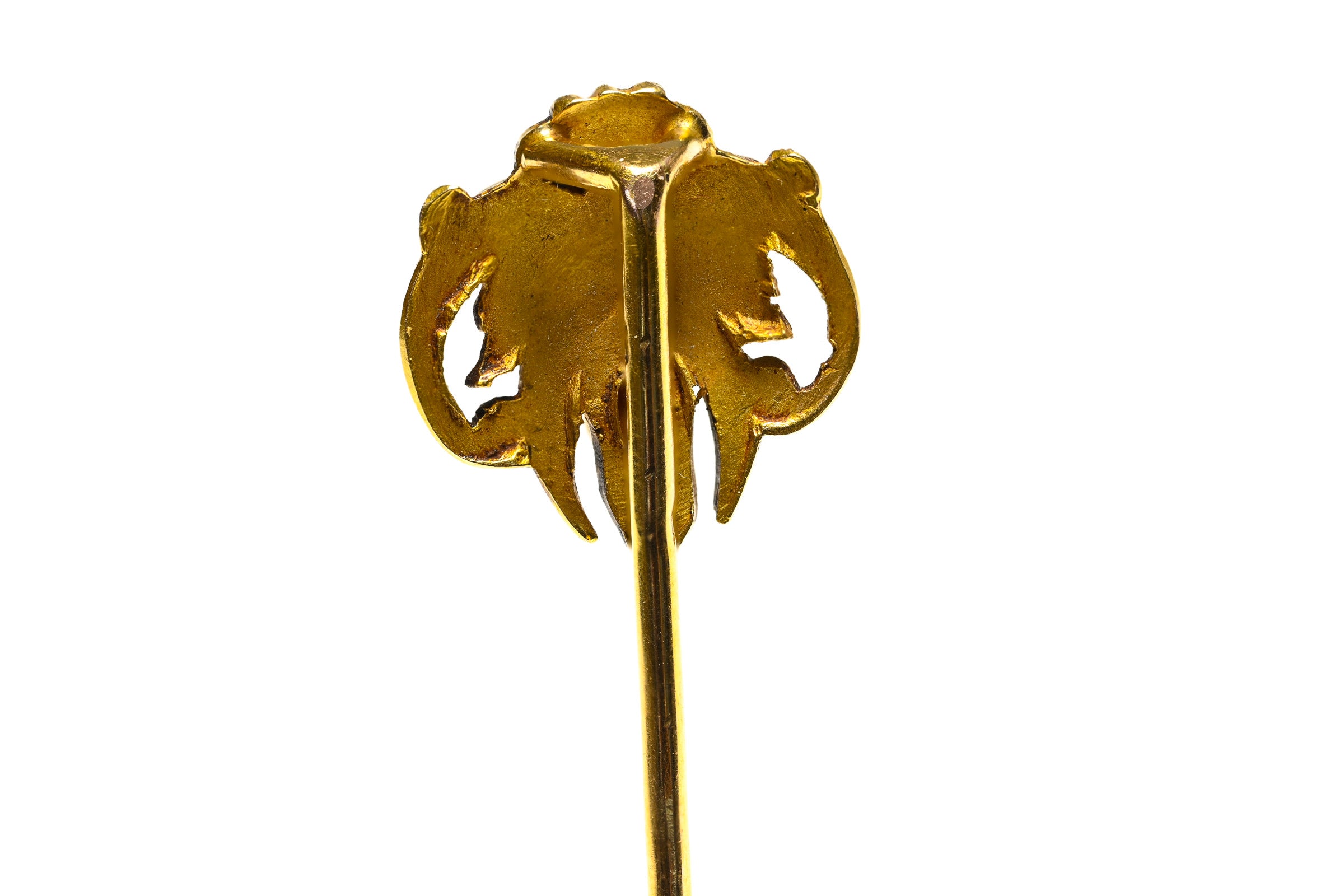 Art Nouveau 18K Gargoyles Pearl stick Pin