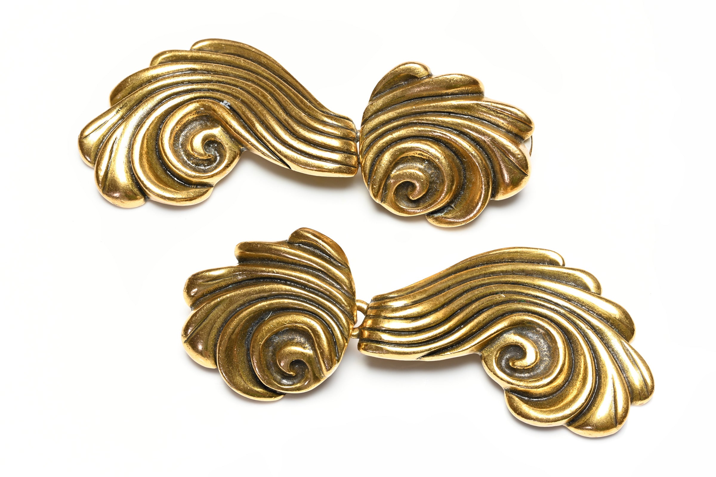 Oscar de la Renta Long Gold Plated Earrings