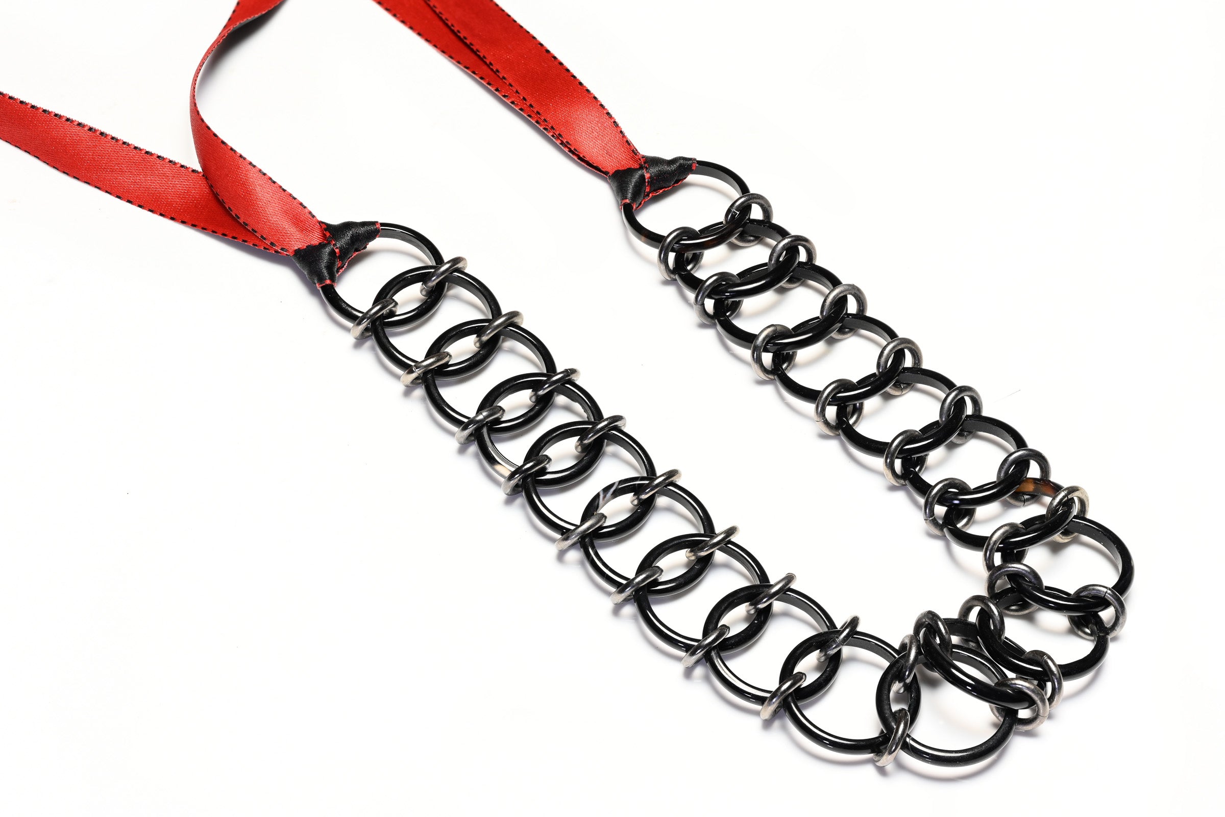 Vintage Christian Dior Galliano Chain Ribbon Choker Necklace