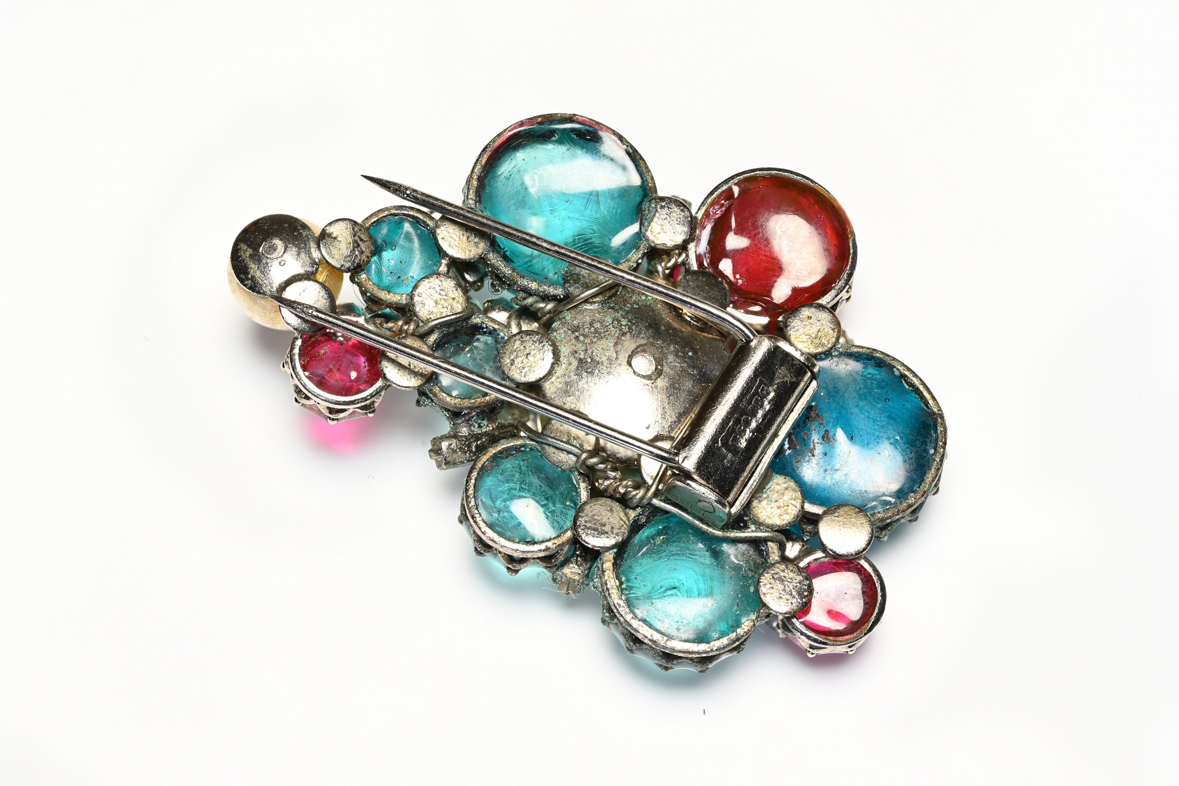 Vintage 1950's Roger Jean-Pierre Paris Glass Pearl Brooch