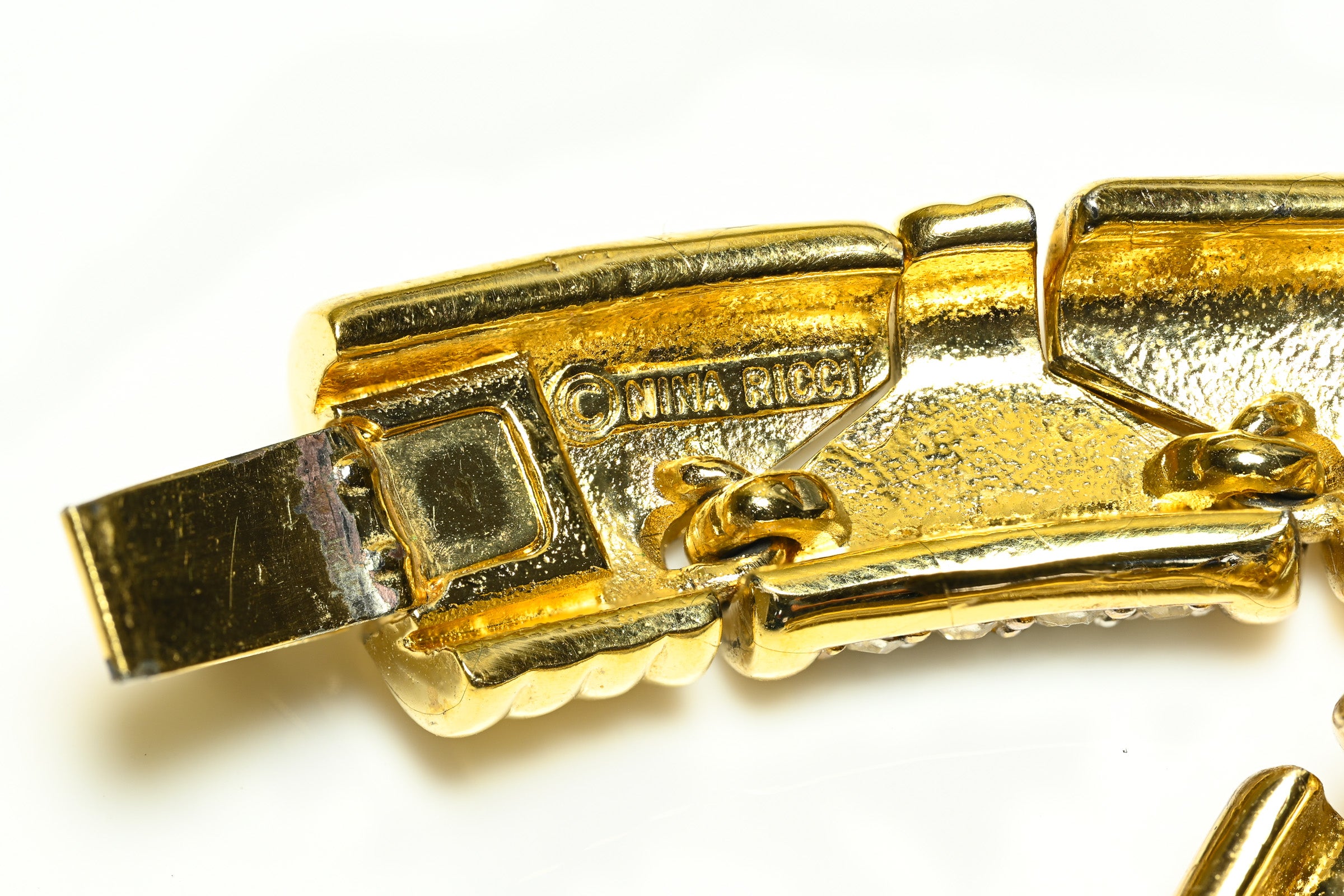 Vintage Nina Ricci Gold Plated Crystal Necklace