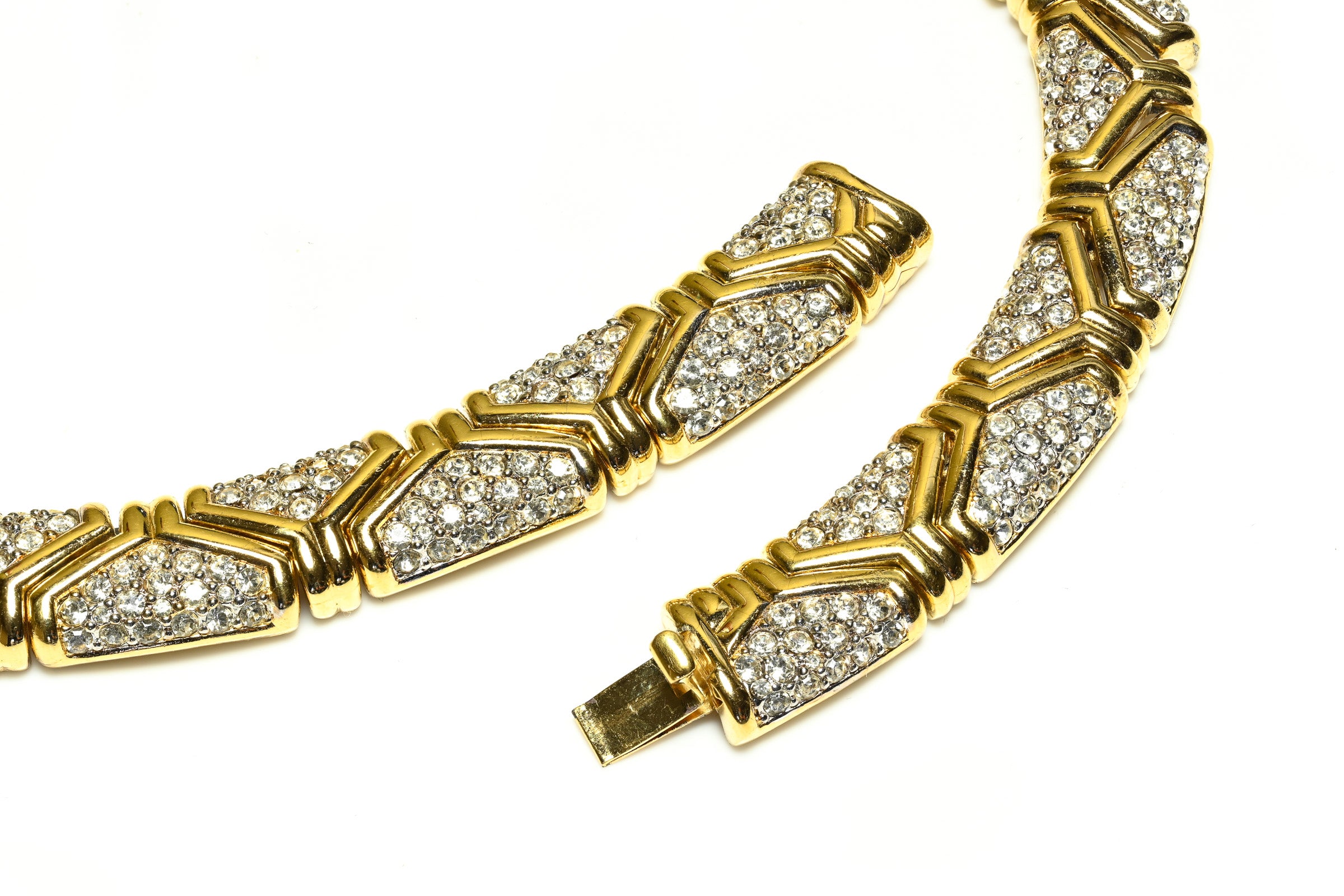 Nina Ricci Gold Plated Crystal Collar Necklace