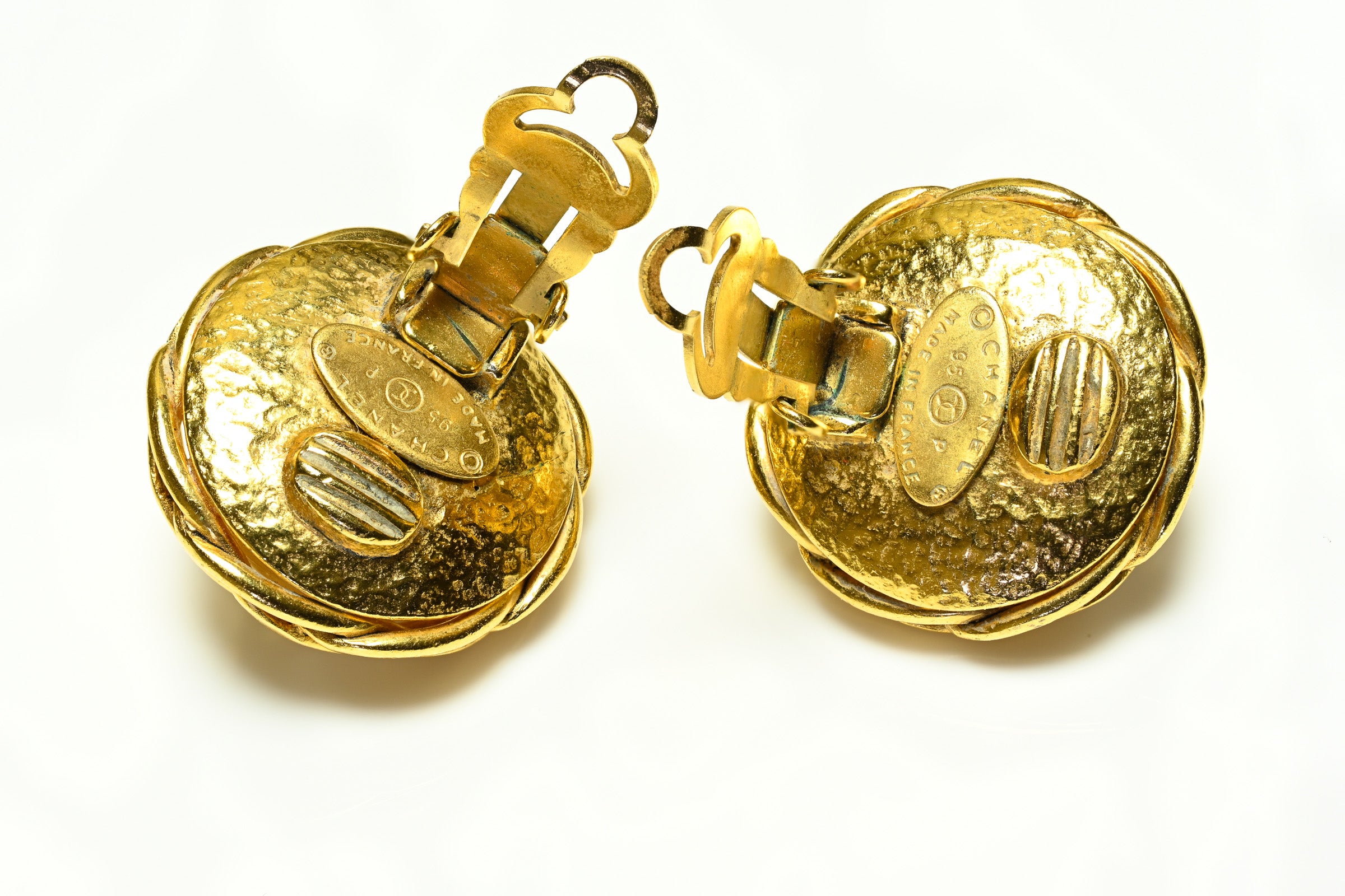 Vintage Chanel 1995 Barbie Pearl CC Earrings