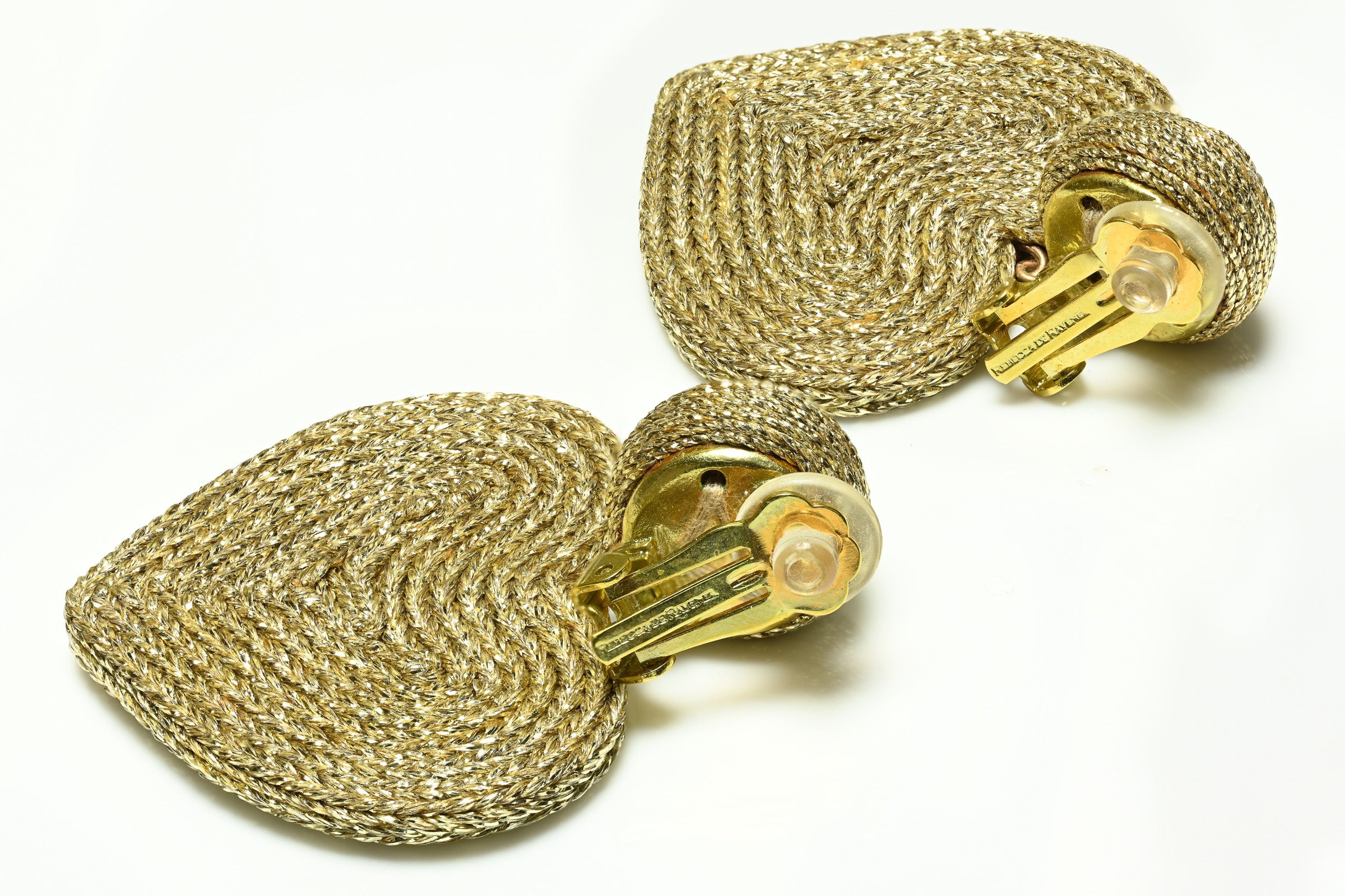 Rebecca de Ravanel Gold Heart Silk-like Earrings 2