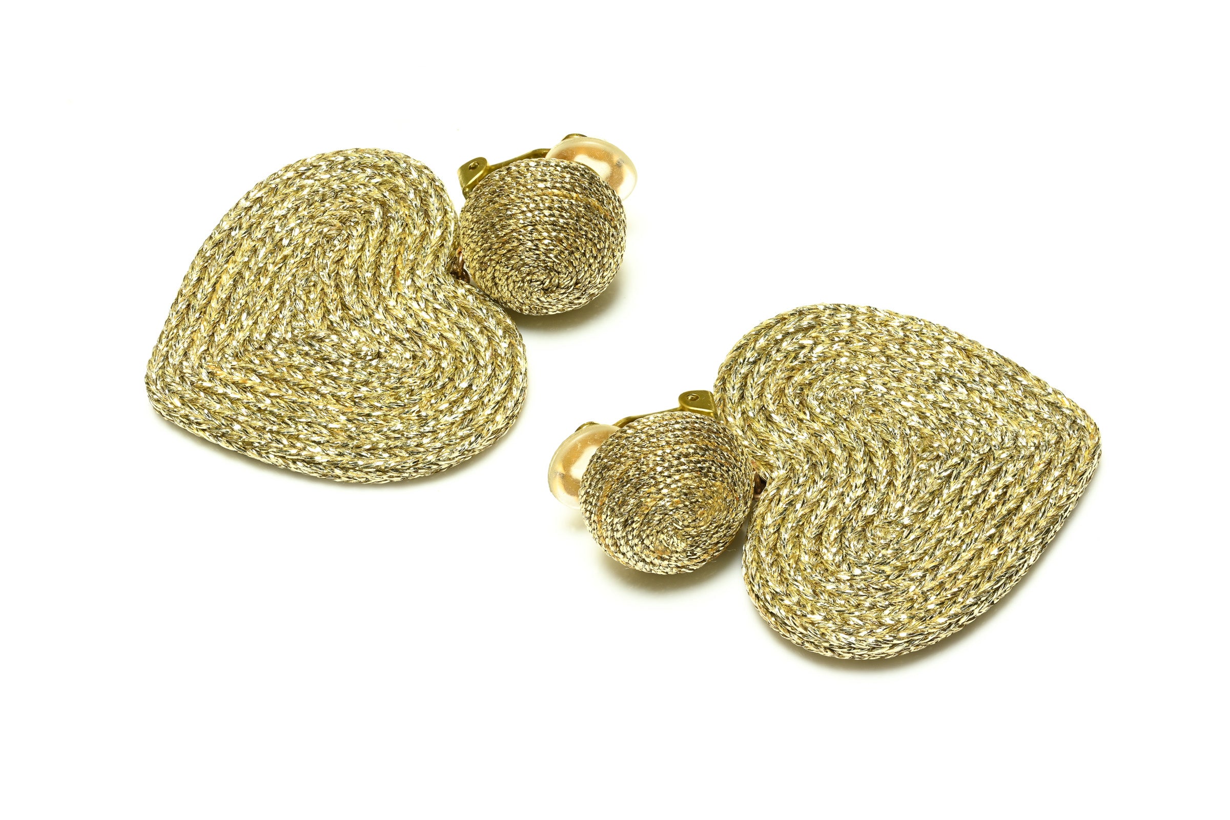 Rebecca de Ravenel Gold Heart Silk-like Earrings 1