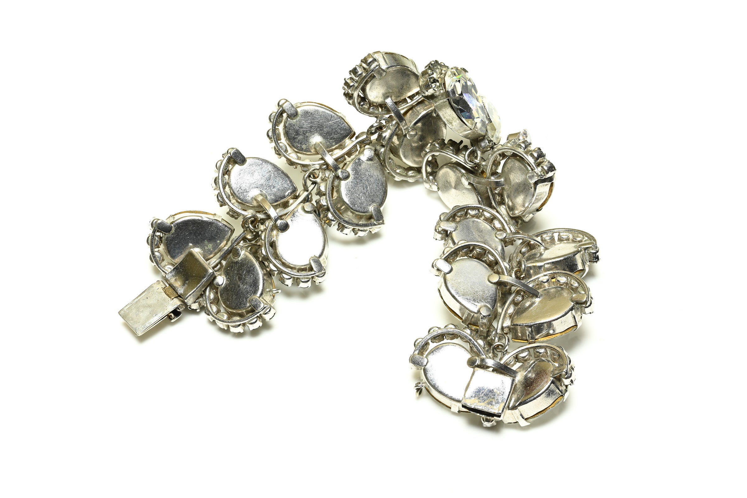 Vintage 1950's Christian Dior Couture Crystal Wide Bracelet 2