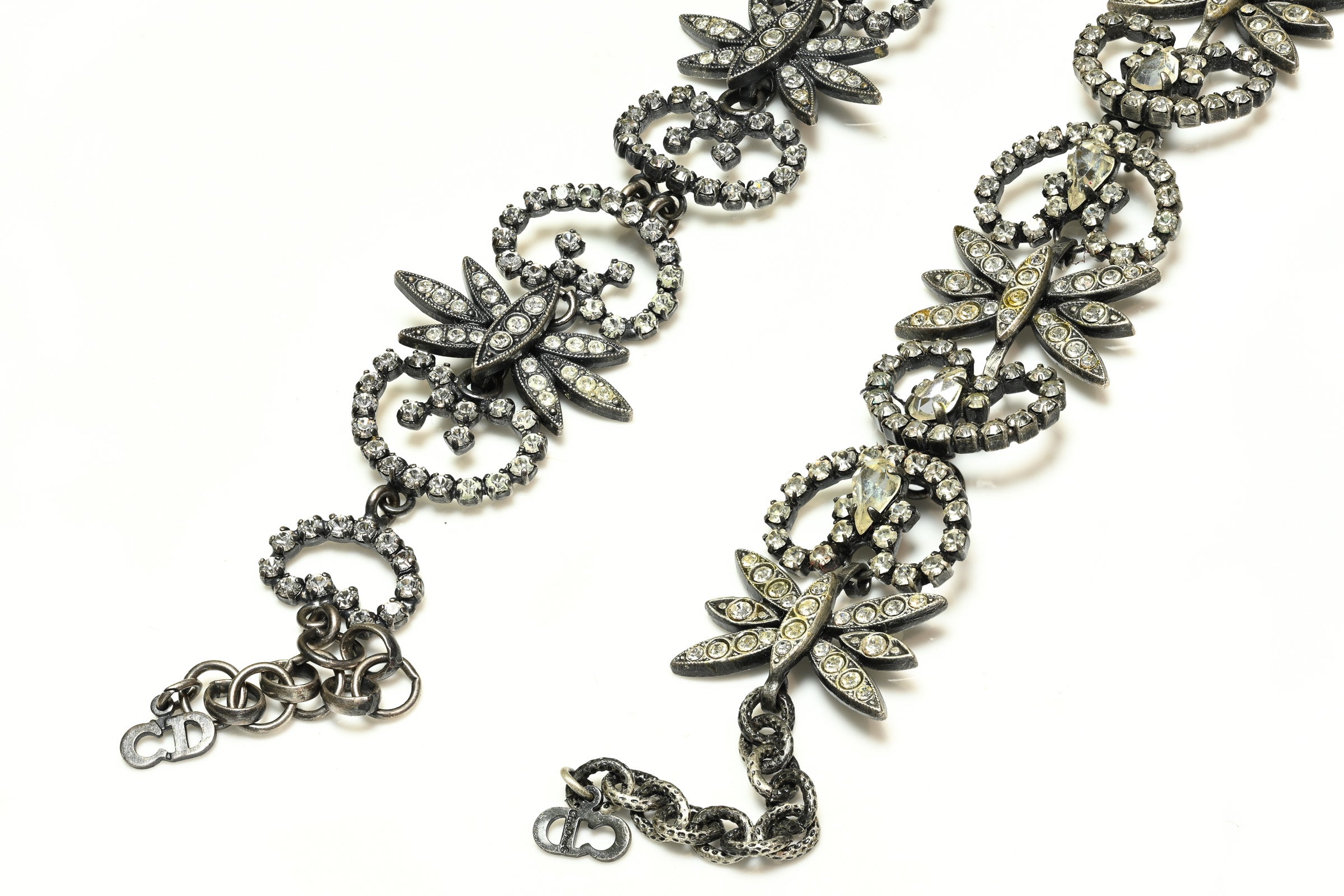 Vintage Christian Dior Galliano Crystal Dragonfly Bracelet Necklace Set