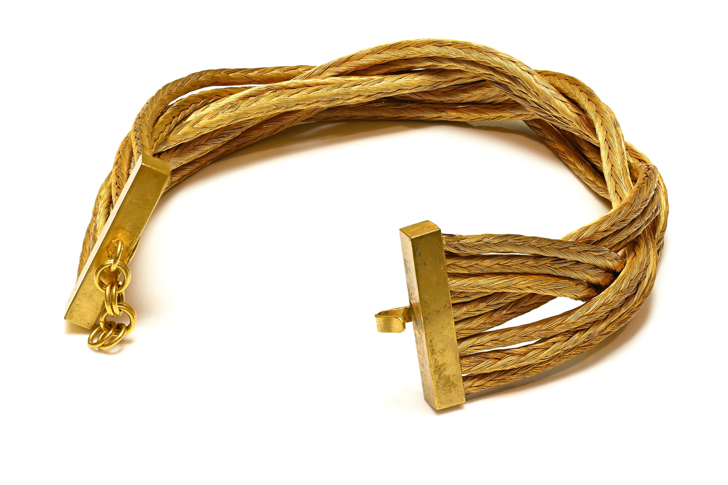 Vintage Premier Etage Paris Gold Plated Braided Choker Necklace 2