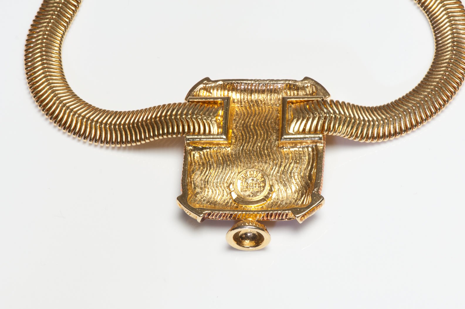 Edgar Berebi Limited Edition Yellow Enamel Intaglio Collar Necklace