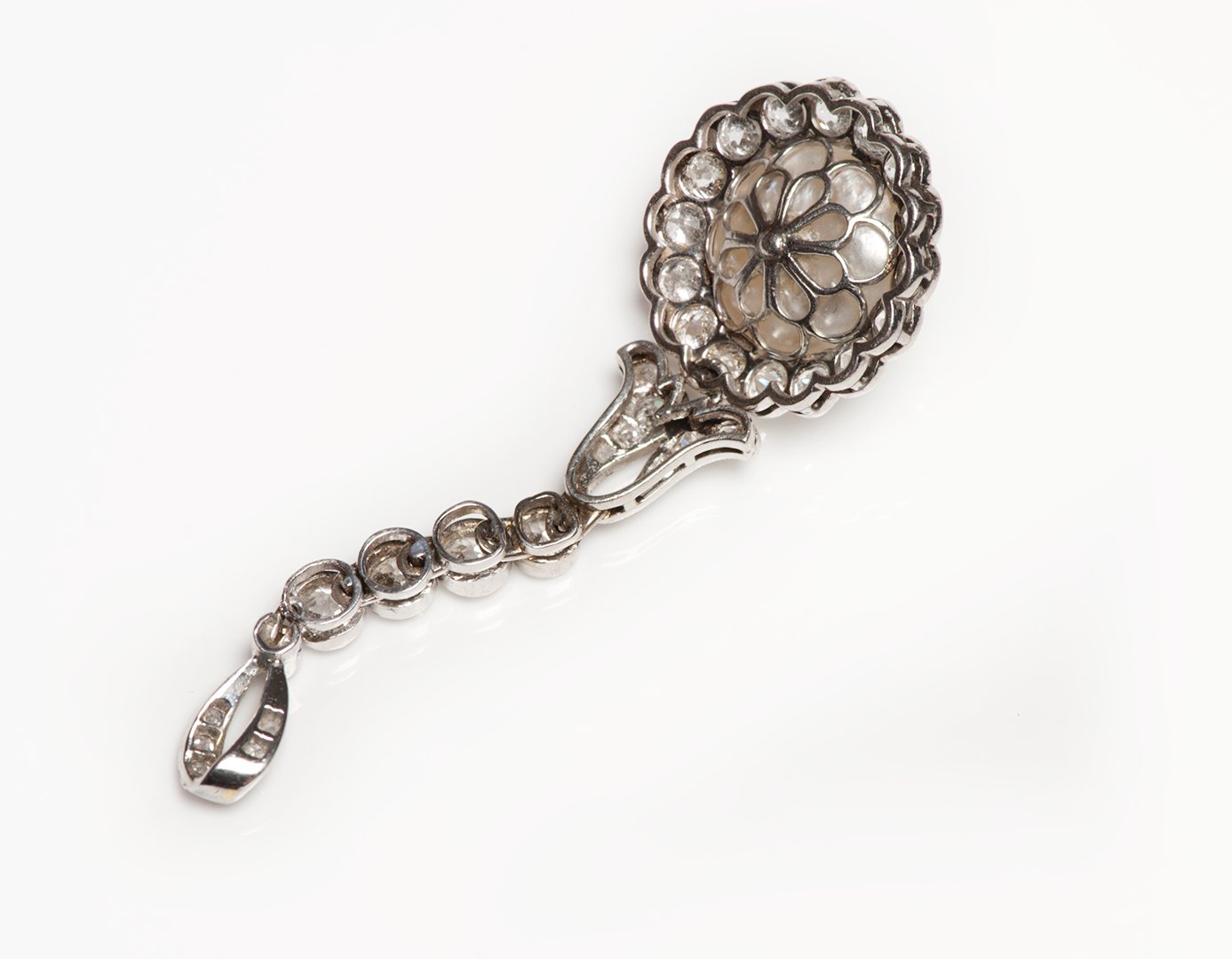 Edwardian Fresh Water Pearl Diamond Pendant