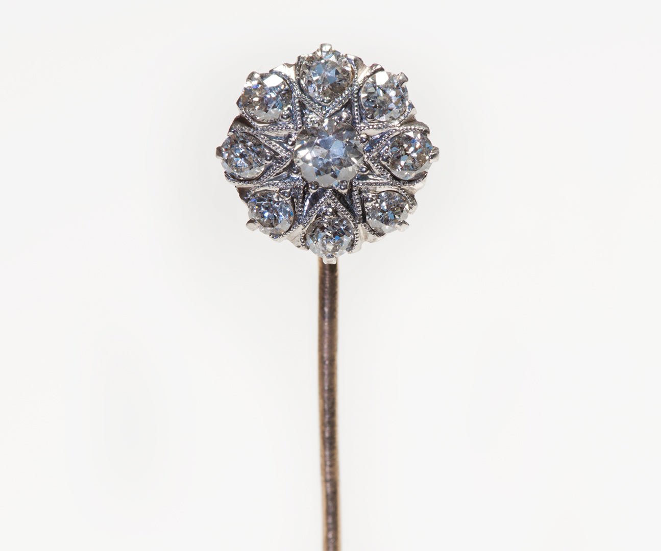Edwardian Platinum Diamond Stick Pin