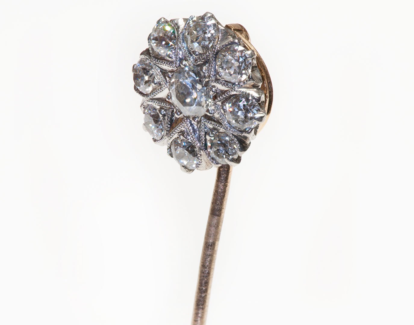 Edwardian Platinum Diamond Stick Pin
