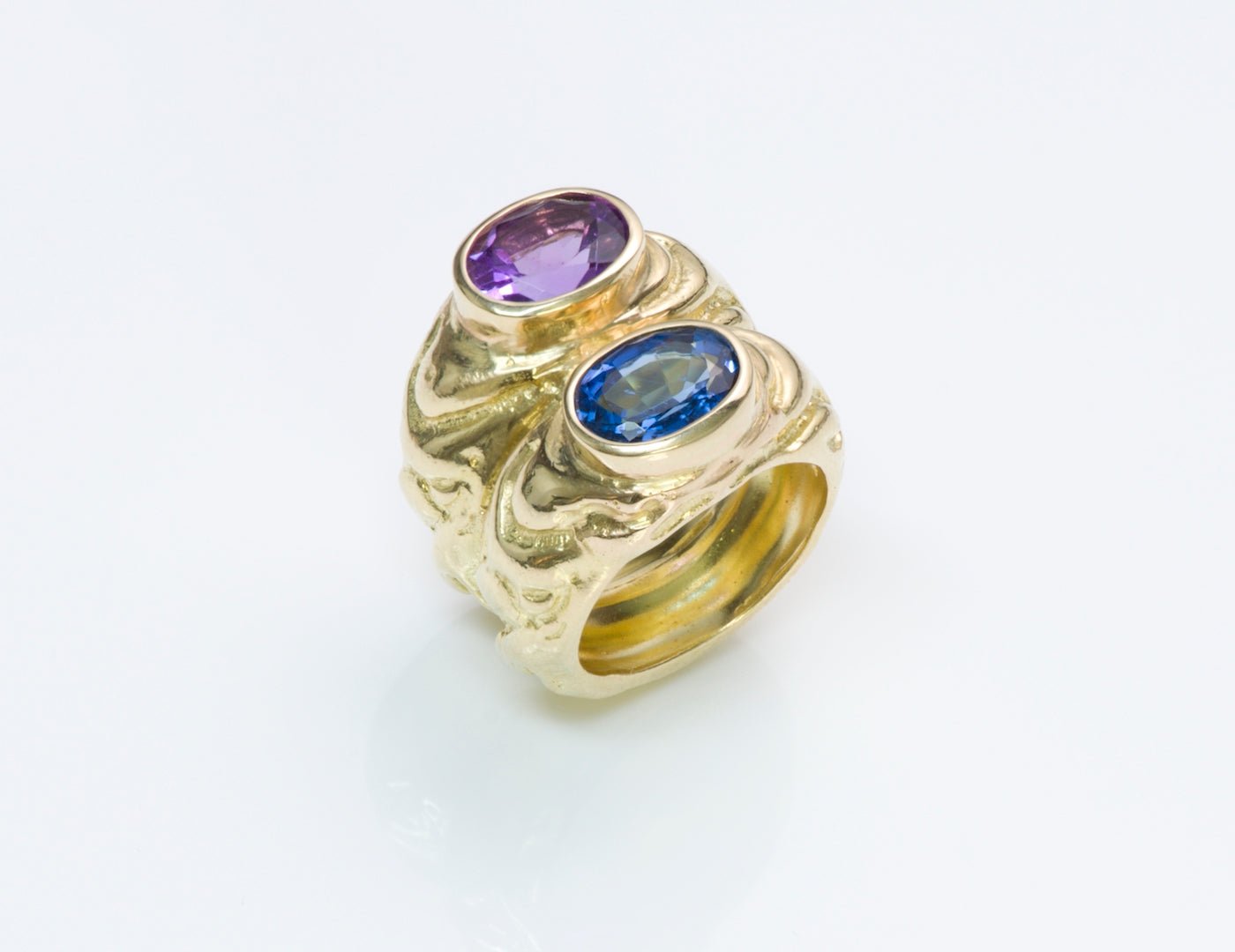 Elizabeth Gage Sapphire & Amethyst Ring