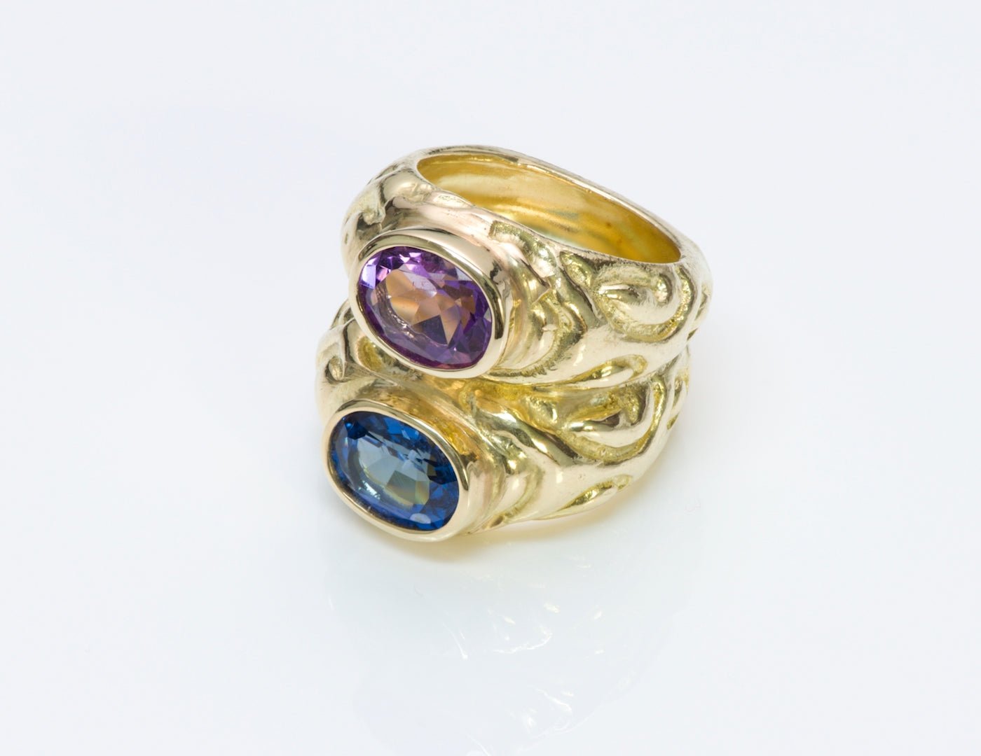 Elizabeth Gage Sapphire & Amethyst Ring