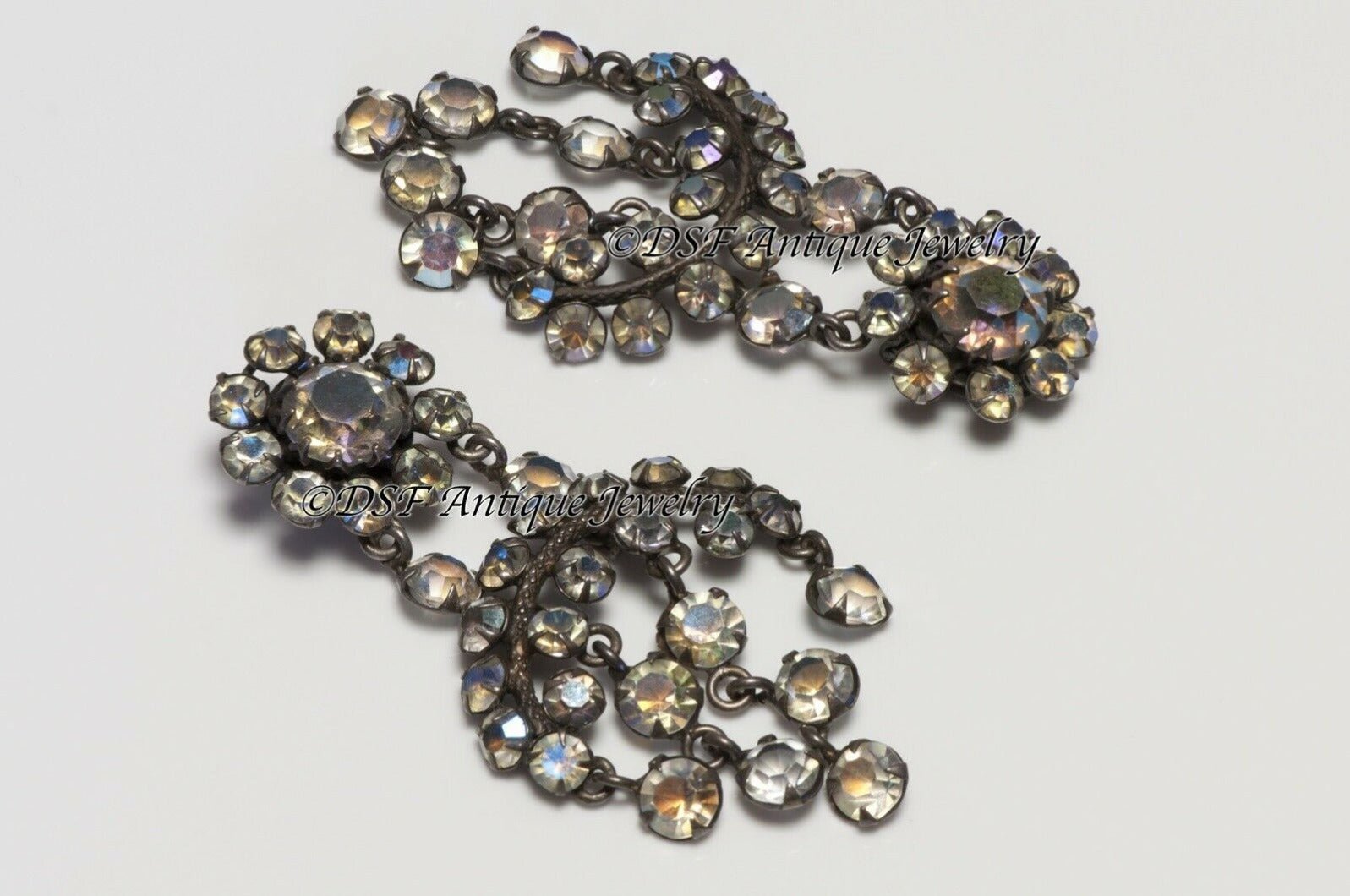Elsa Schiaparelli Roger Jean-Pierre Couture 1930’s Crystal Necklace Earrings Set