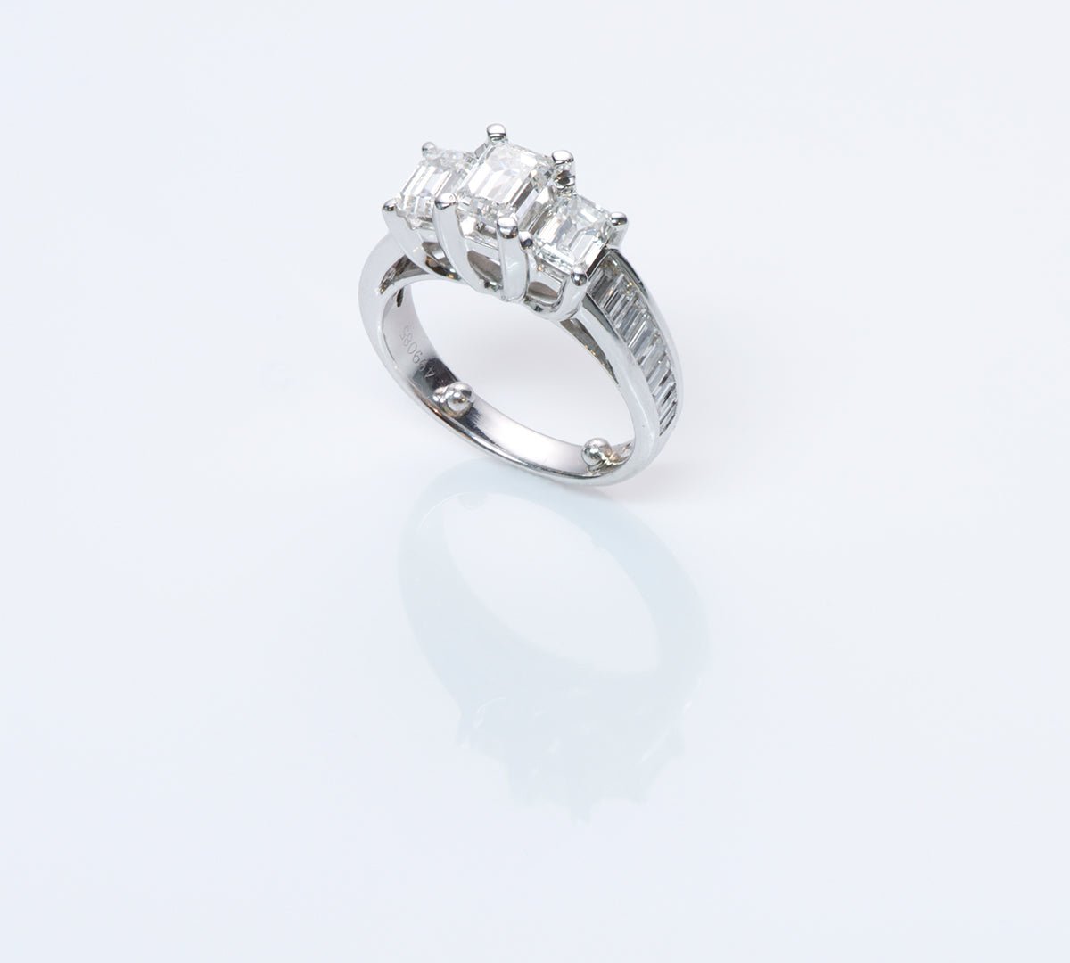 Emerald Cut Diamond Gold Engagement Ring
