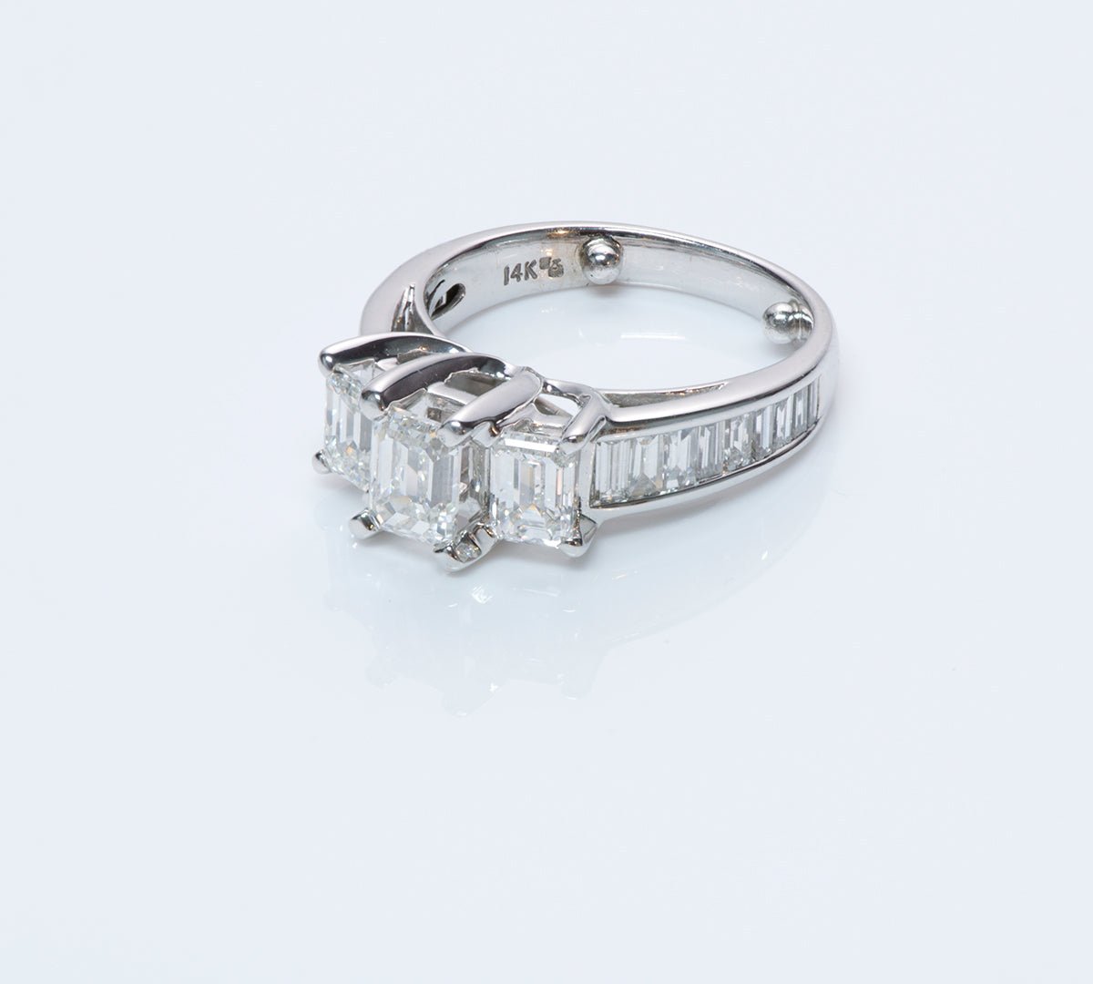 Emerald Cut Diamond Gold Engagement Ring