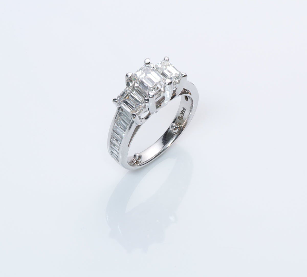 Emerald Cut Diamond Gold Engagement Ring