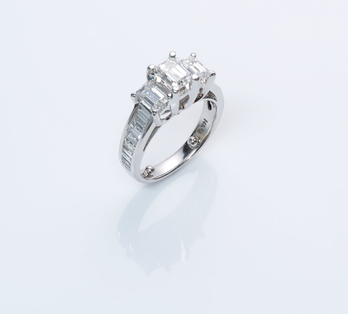 Emerald Cut Diamond Gold Engagement Ring