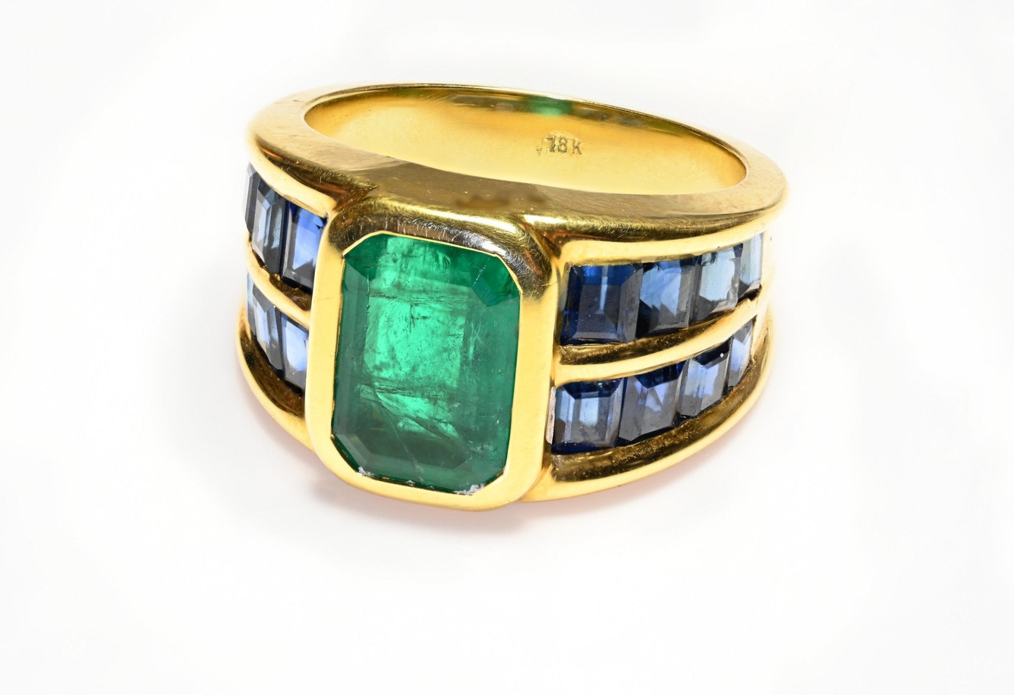 Emerald Sapphire 18K Gold Ring