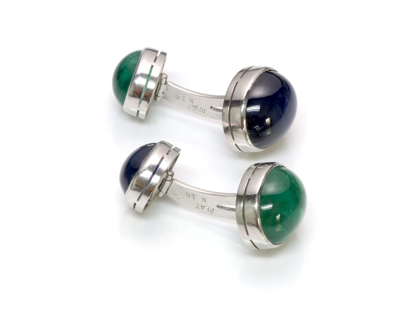 Emerald & Sapphire Platinum Cufflinks