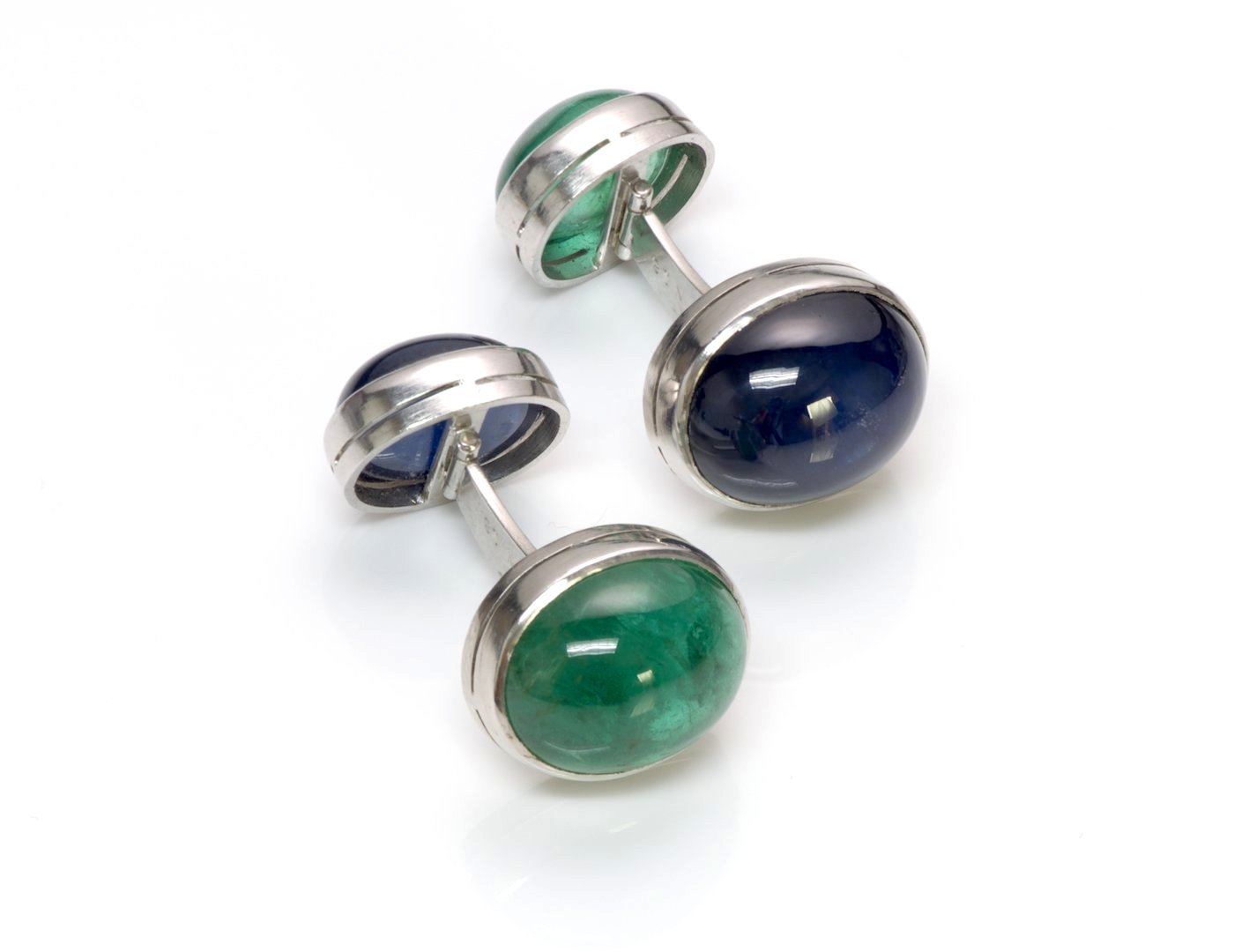 Emerald & Sapphire Platinum Cufflinks