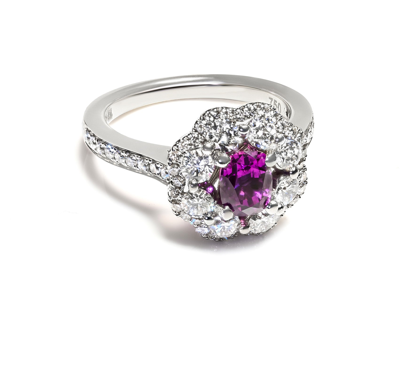 Elma Gil Gold Ruby Diamond Ring
