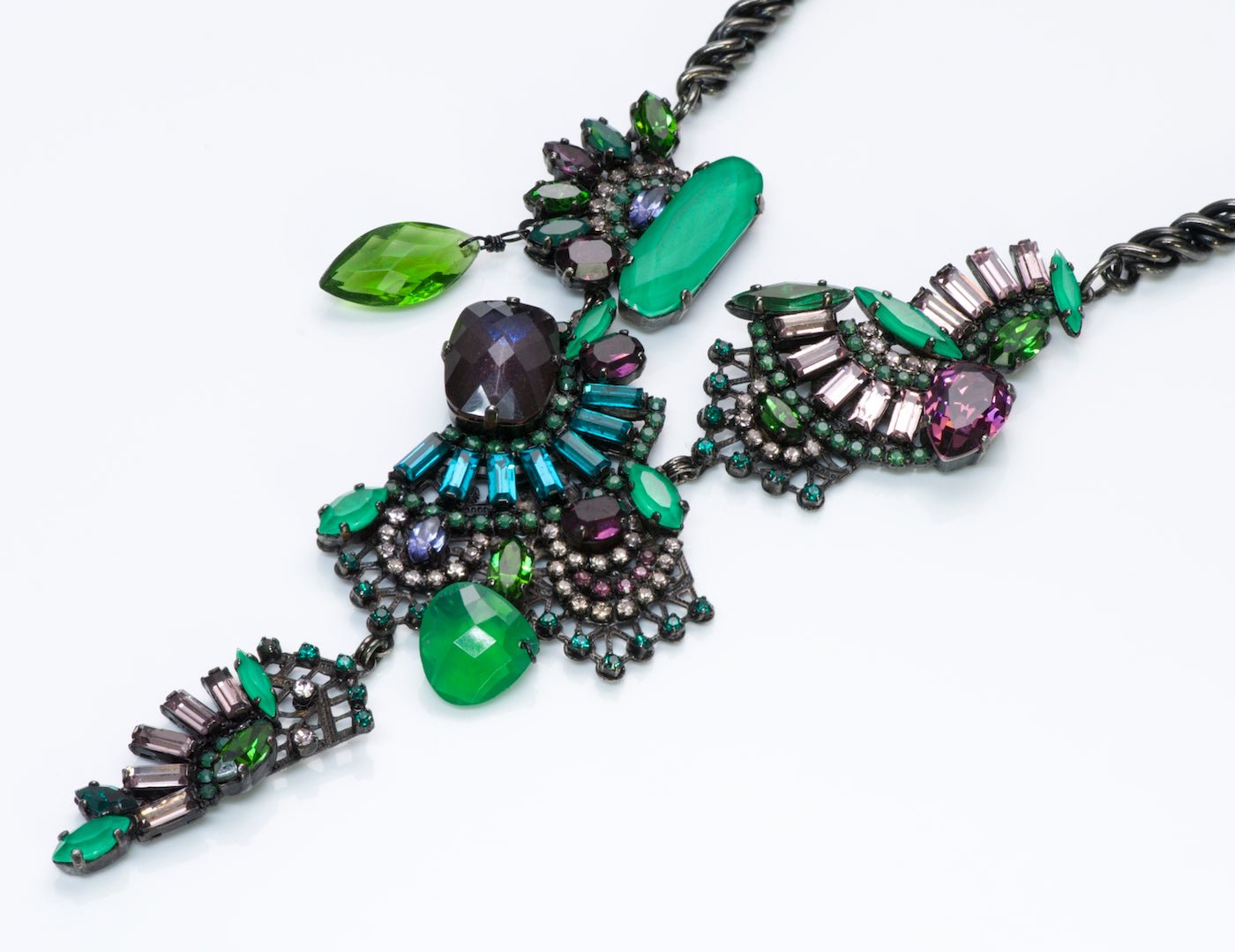 Erickson Beamon Green Crystal Necklace