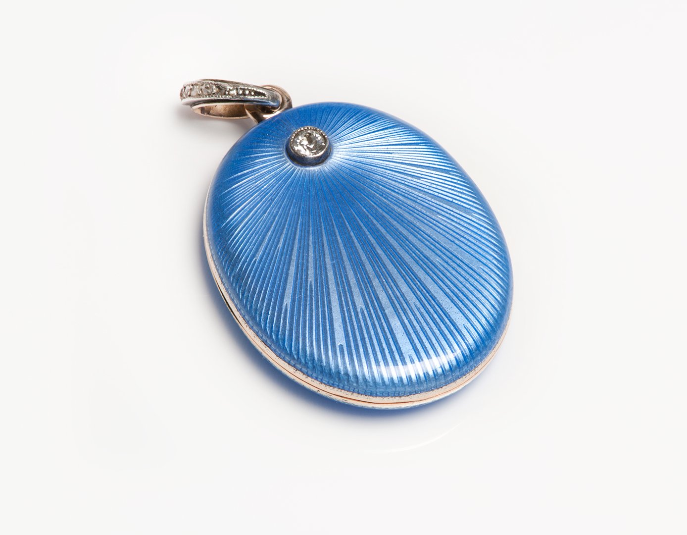 Faberge August Hollming Gold Enamel Diamond Locket