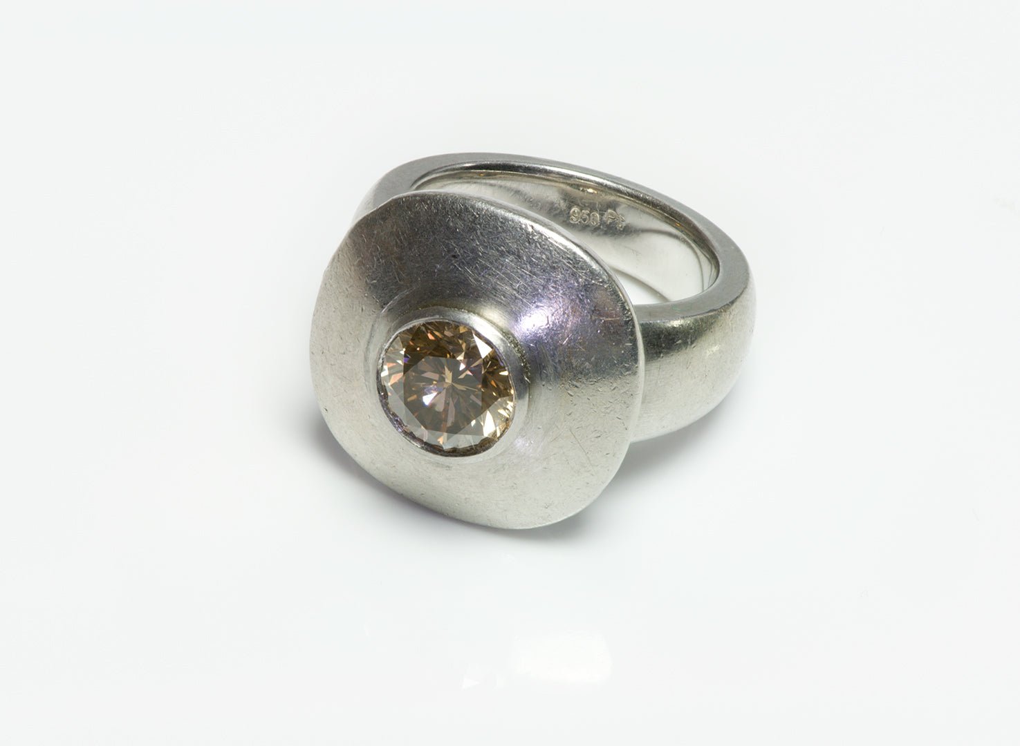 Fancy Diamond Platinum Ring