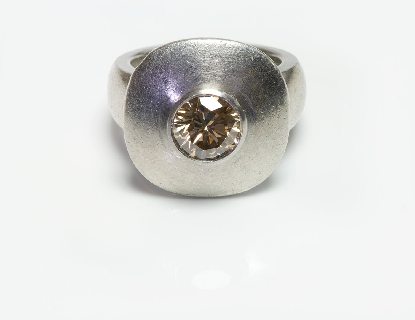 Fancy Diamond Platinum Ring