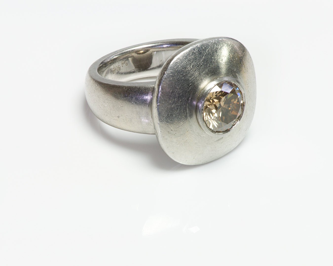 Fancy Diamond Platinum Ring