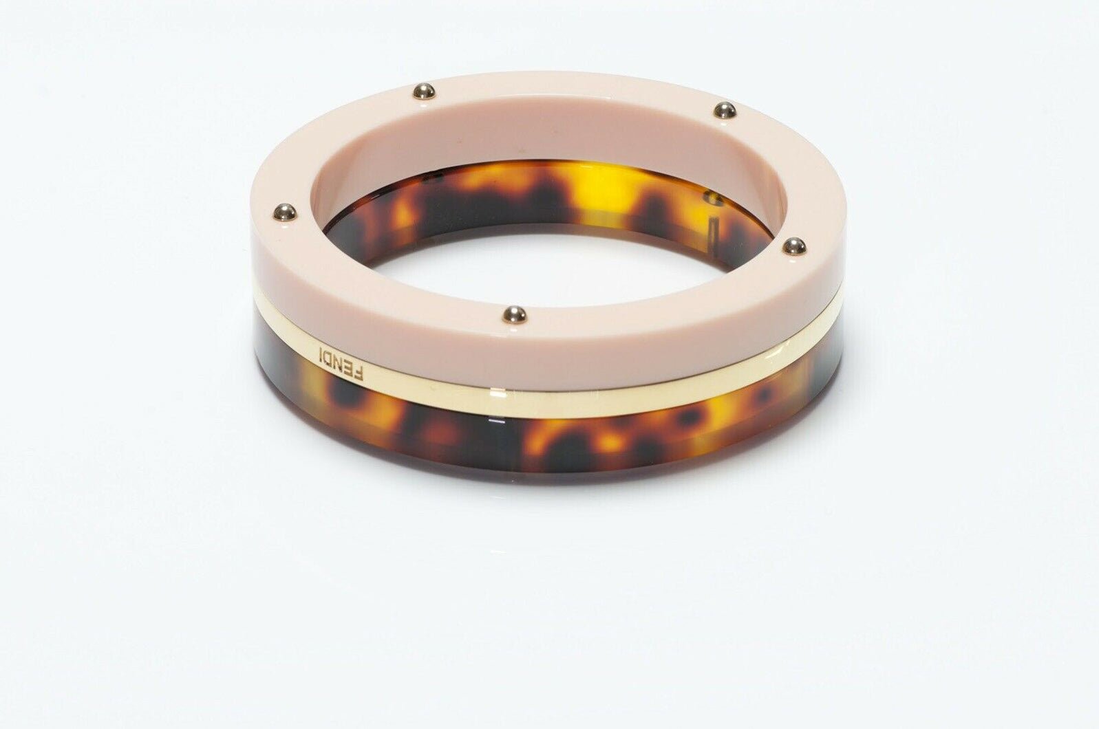 FENDI Pink Brown Lucite Bangle Bracelet