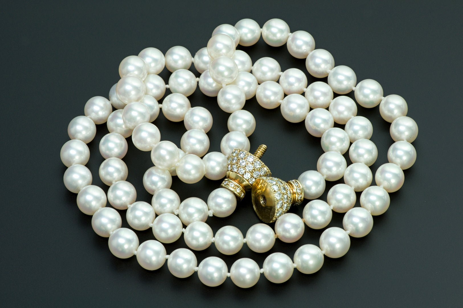 Fine Pearl 18K Gold Diamond Necklace