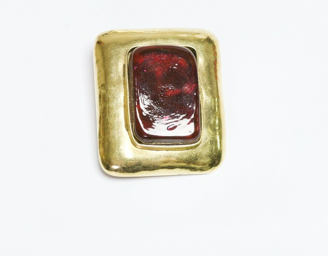 Frances Patiky Stein FPS Paris 1980’s Red Poured Glass Brooch
