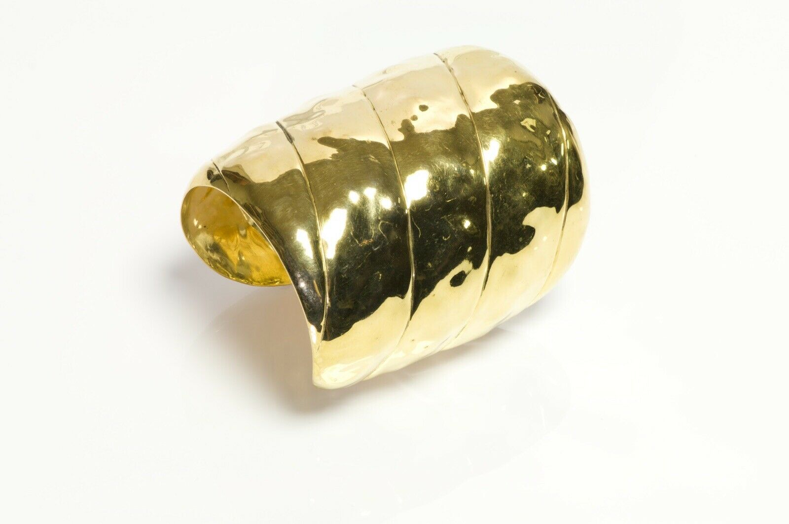 Frances Patiky Stein FPS Paris Extra Wide Textured Cuff Bracelet