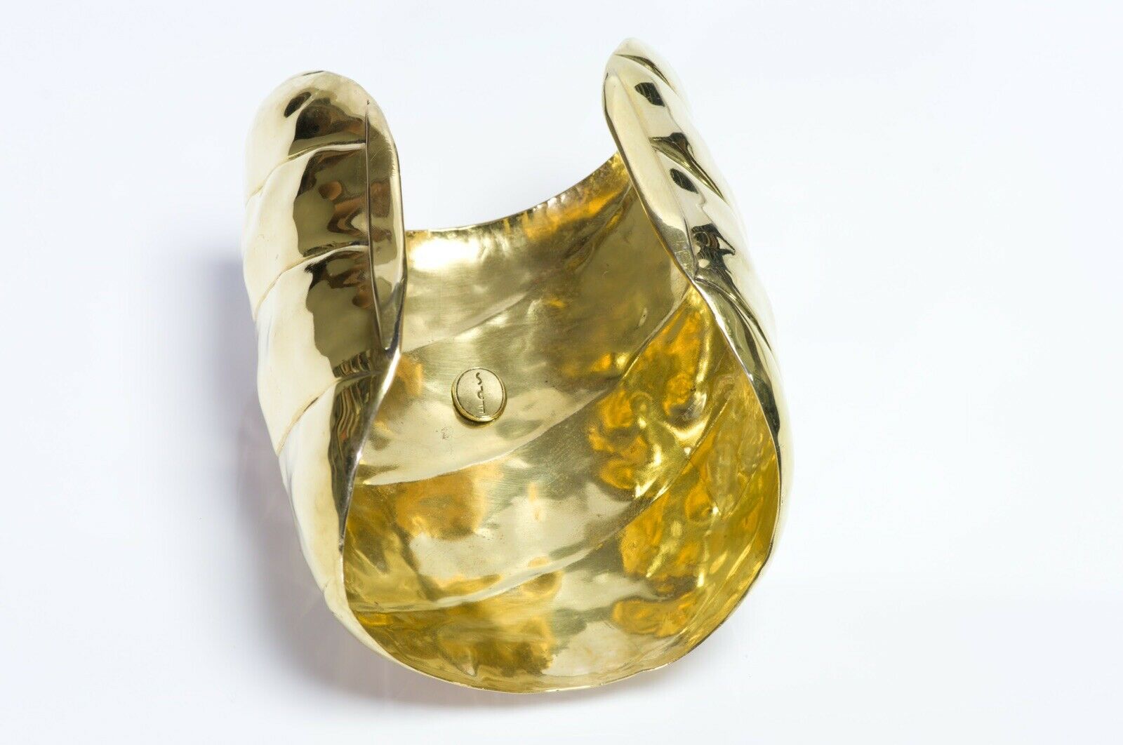 Frances Patiky Stein FPS Paris Extra Wide Textured Cuff Bracelet