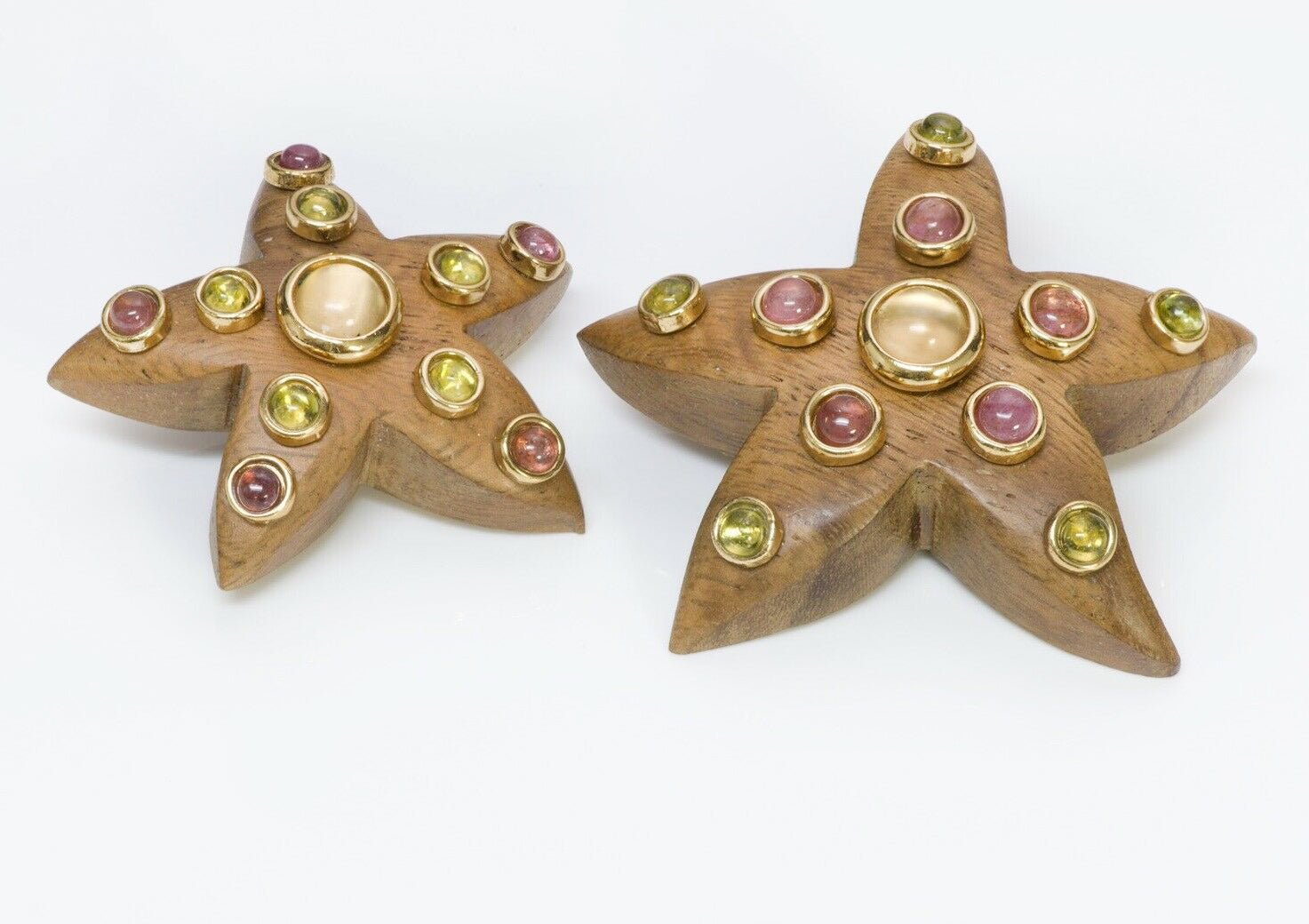 Frederic Beziat L’oree du Bois 18K Gold Wood Starfish Brooches