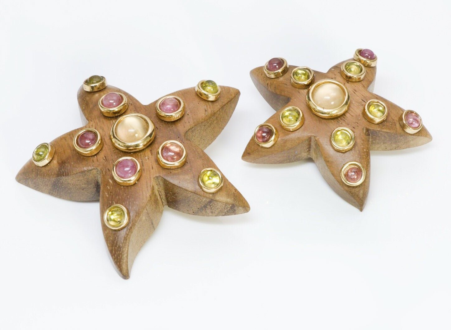Frederic Beziat L’oree du Bois 18K Gold Wood Starfish Brooches