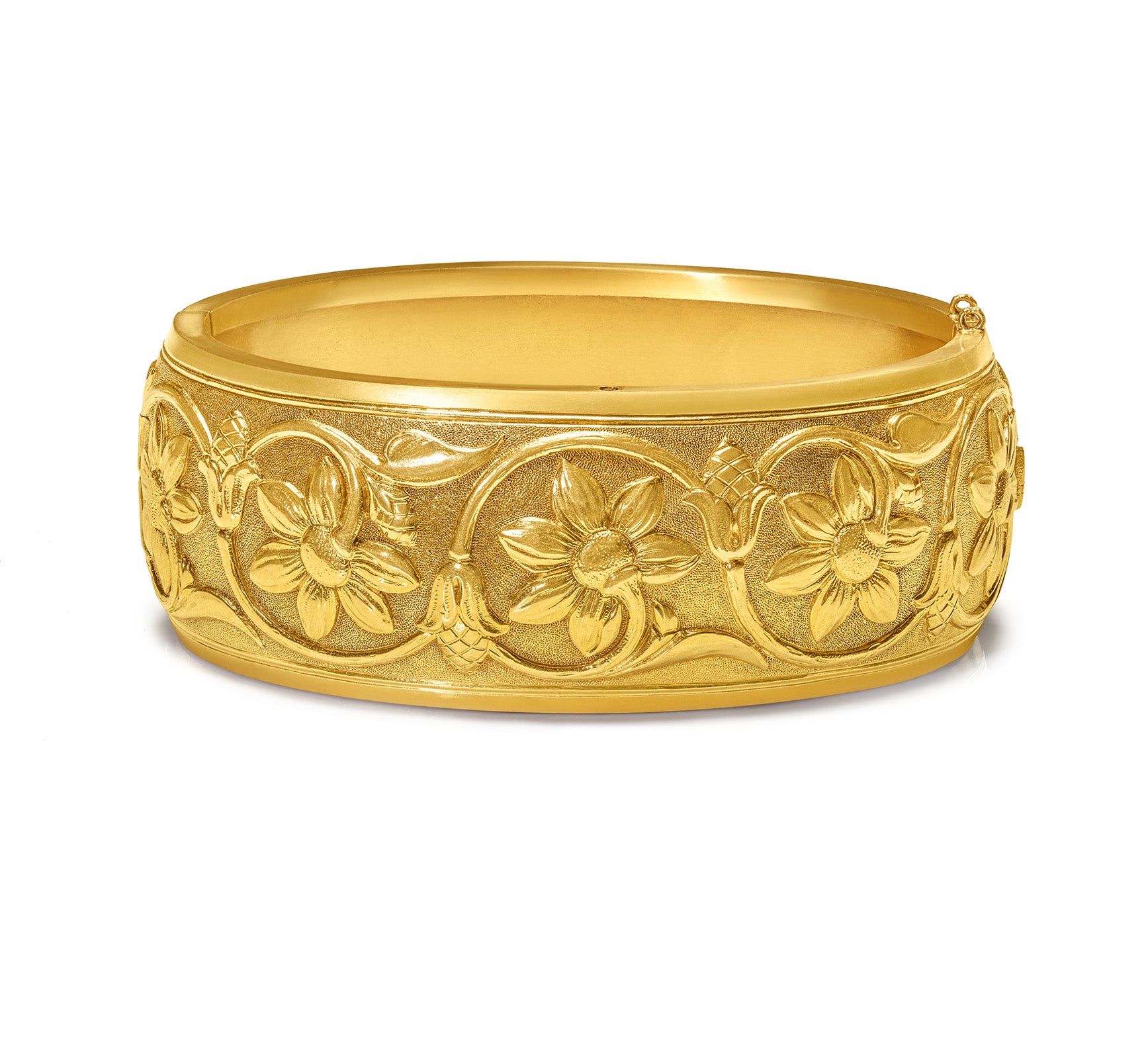 Antique French 18K Gold Art Nouveau Floral Bracelet