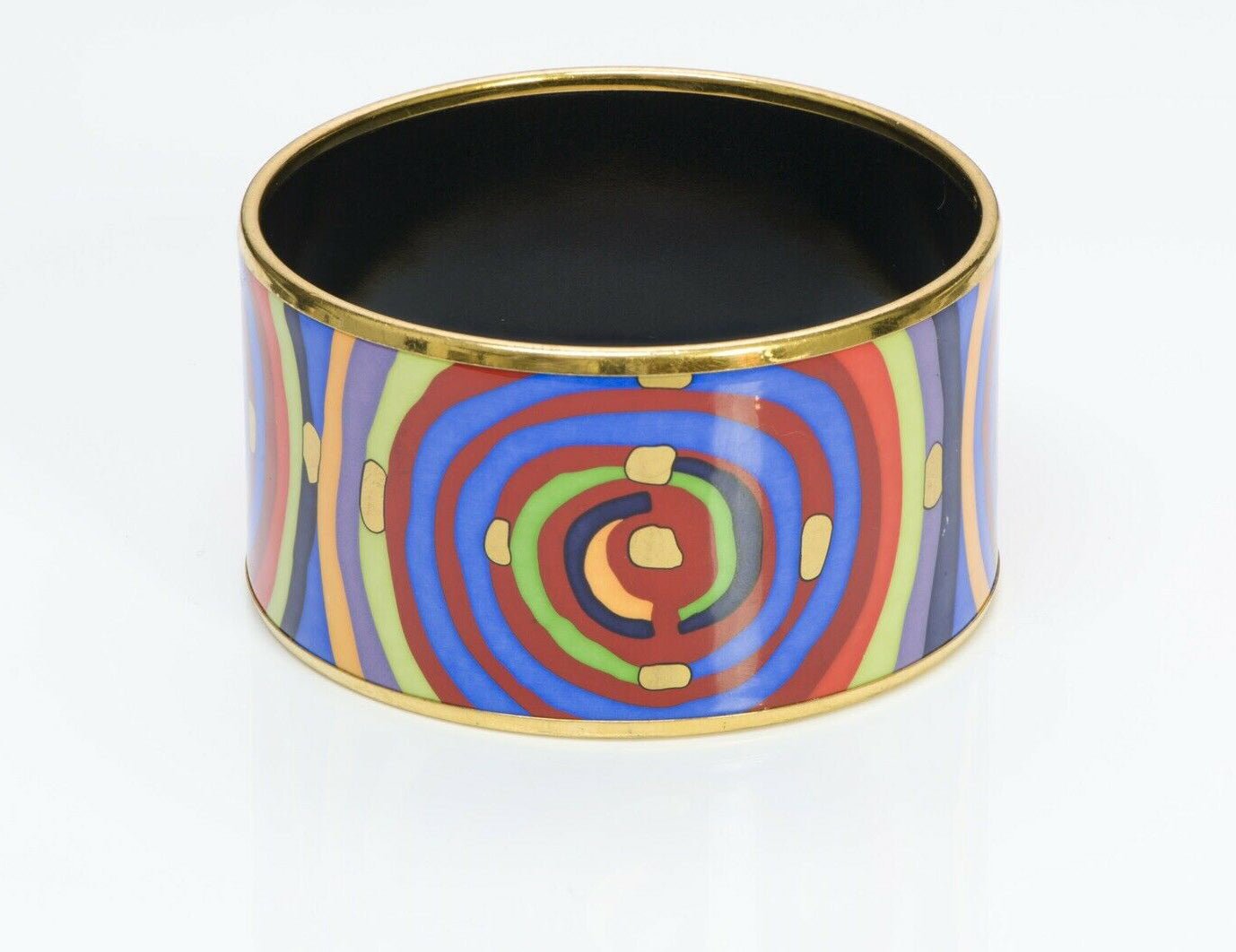 Frey Wille Hundertwasser Diva “Spiral of Life” Wide Enamel Bangle Bracelet