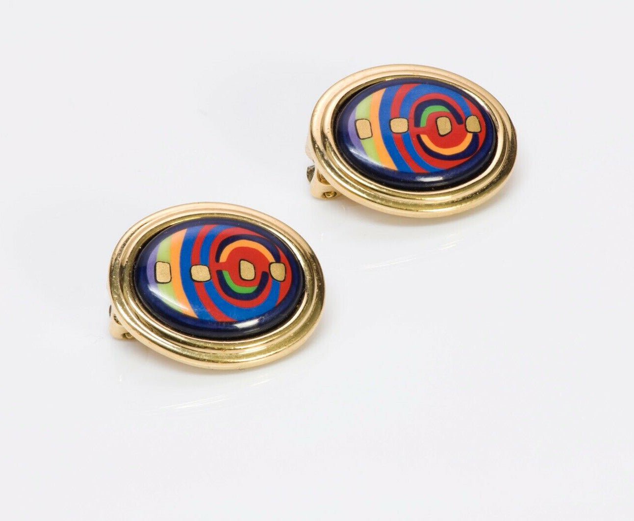 Frey Wille Hundertwasser “Spiral of Life” Enamel Earrings