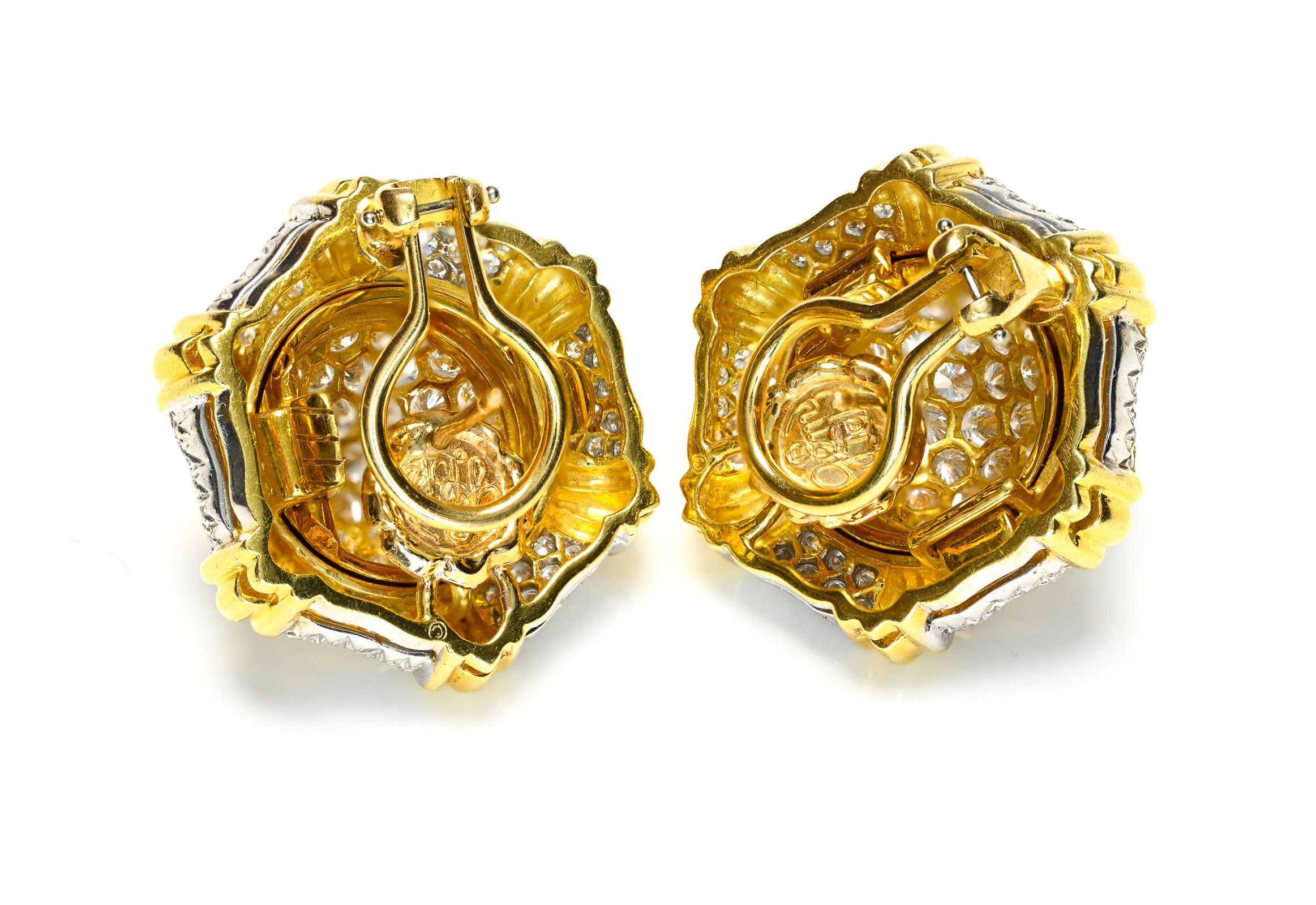 Gemlok 18K Yellow Gold Natural Diamond Earrings – 8.50 CTW