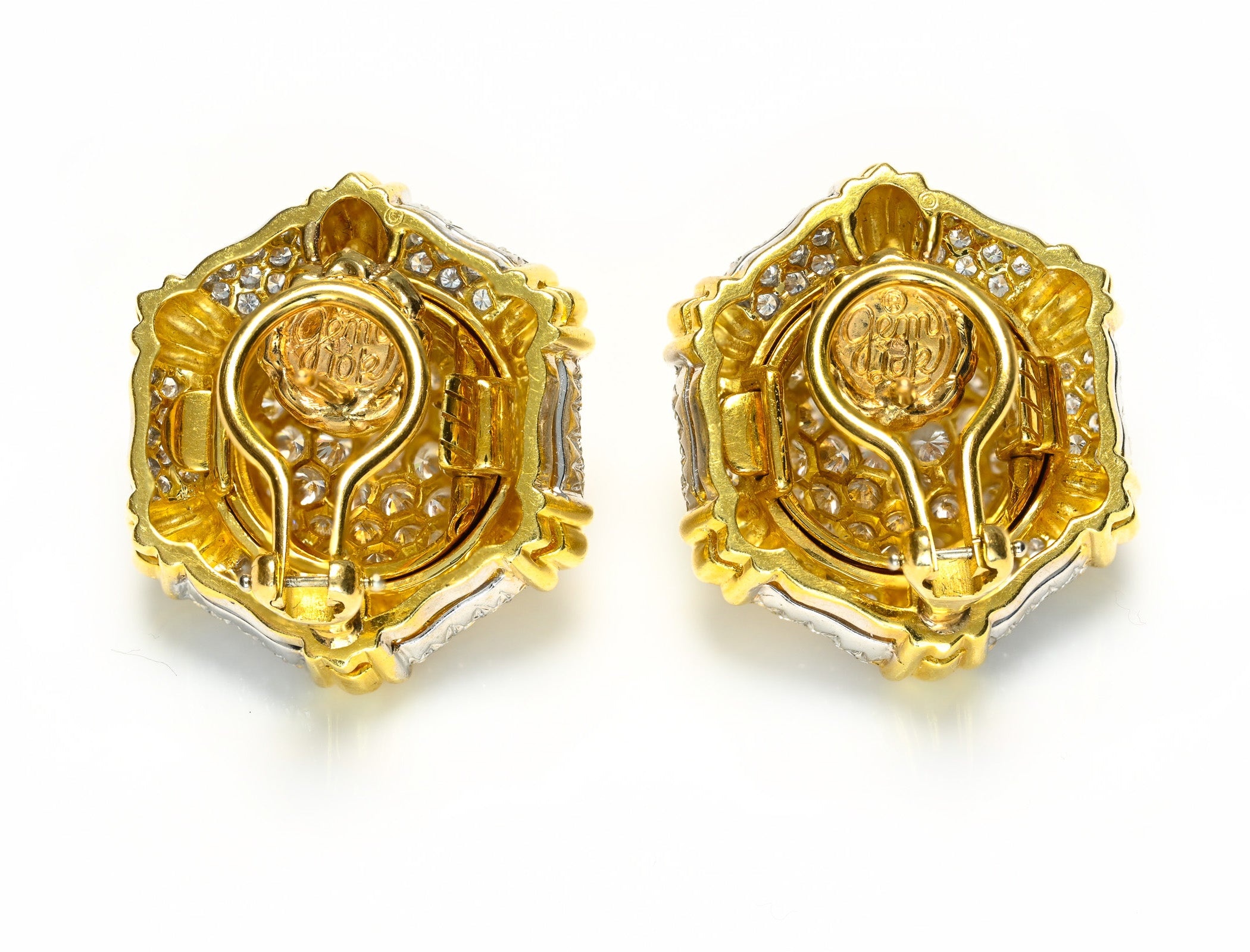 Gemlok 18K Yellow Gold Natural Diamond Earrings
