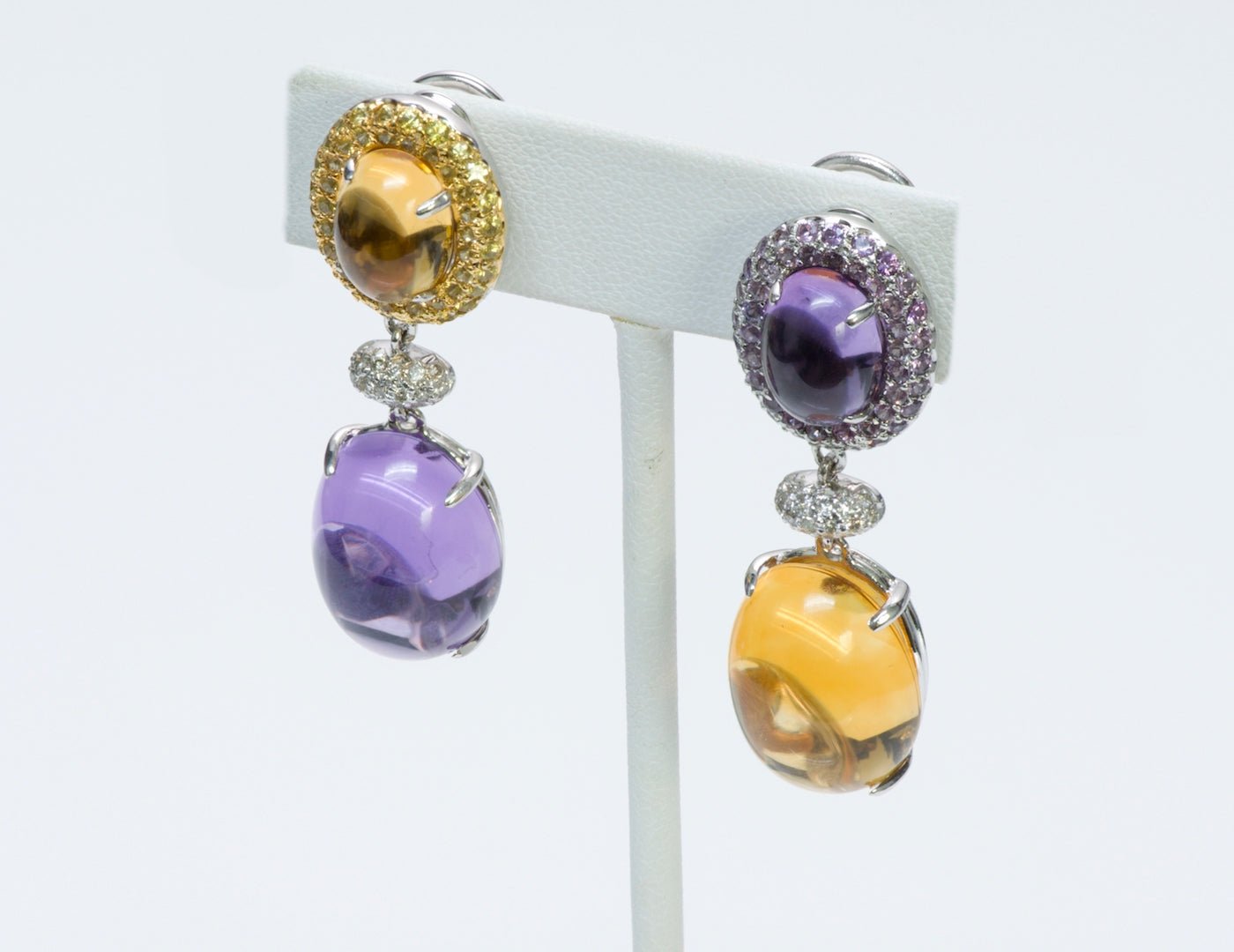 Gemstone & Diamond Gold Earrings