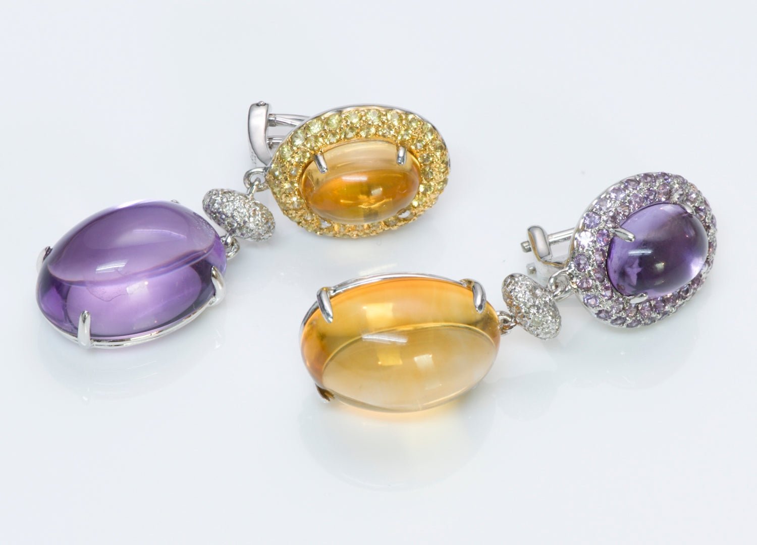 Gemstone & Diamond Gold Earrings