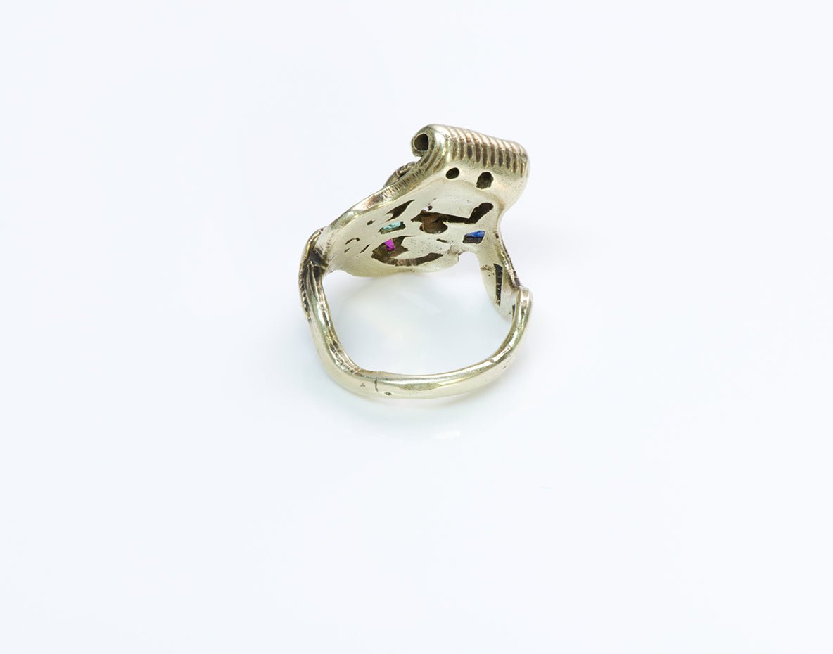 Gemstone Snake Gold Ring