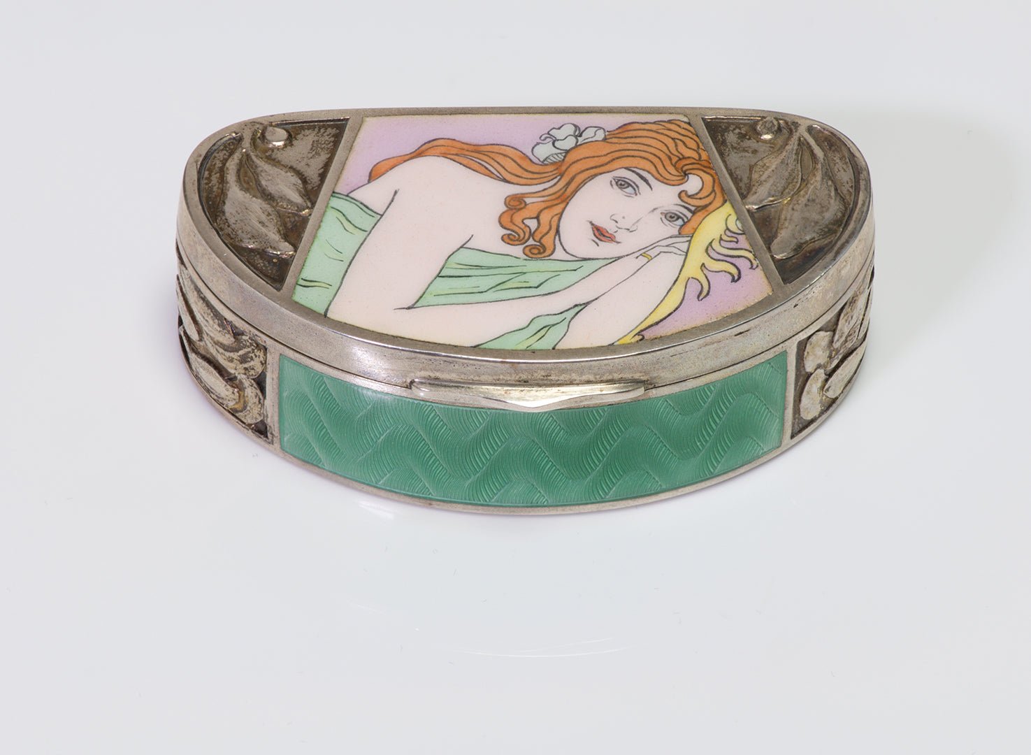 Georg Adam Scheid by Josef Maria Auchentaller Art Nouveau Silver Portrait Enamel Box